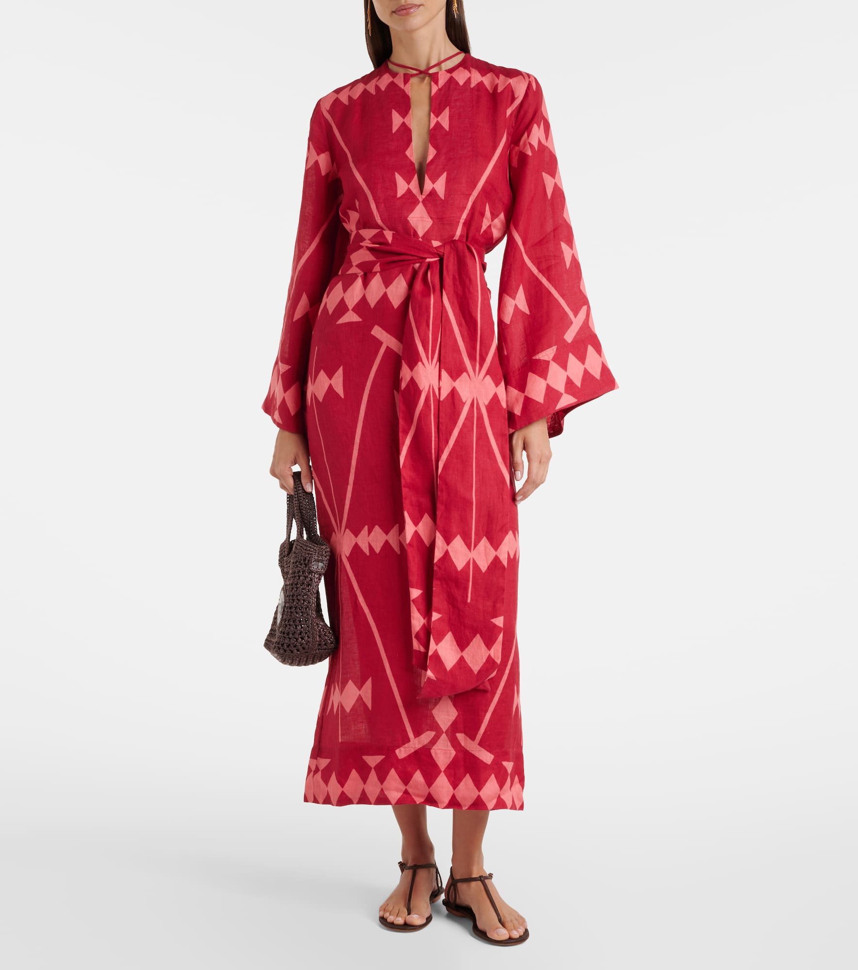 Printed linen maxi dress - 2
