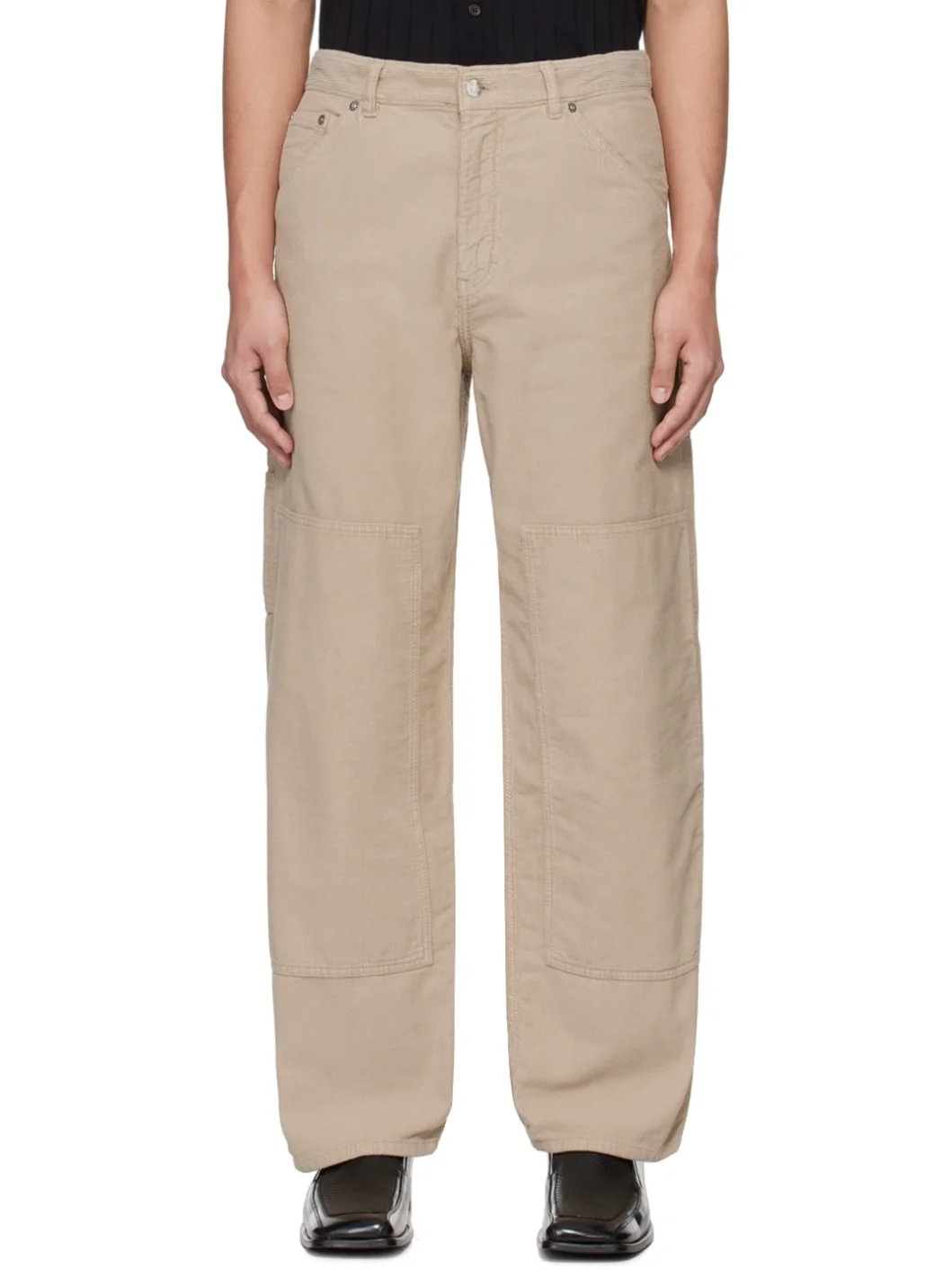 Taupe Relaxed-Fit Trousers - 1