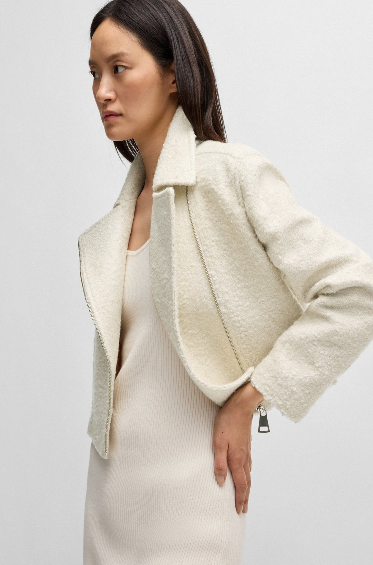 ZIP-UP JACKET IN BOUCLÉ FABRIC - 6
