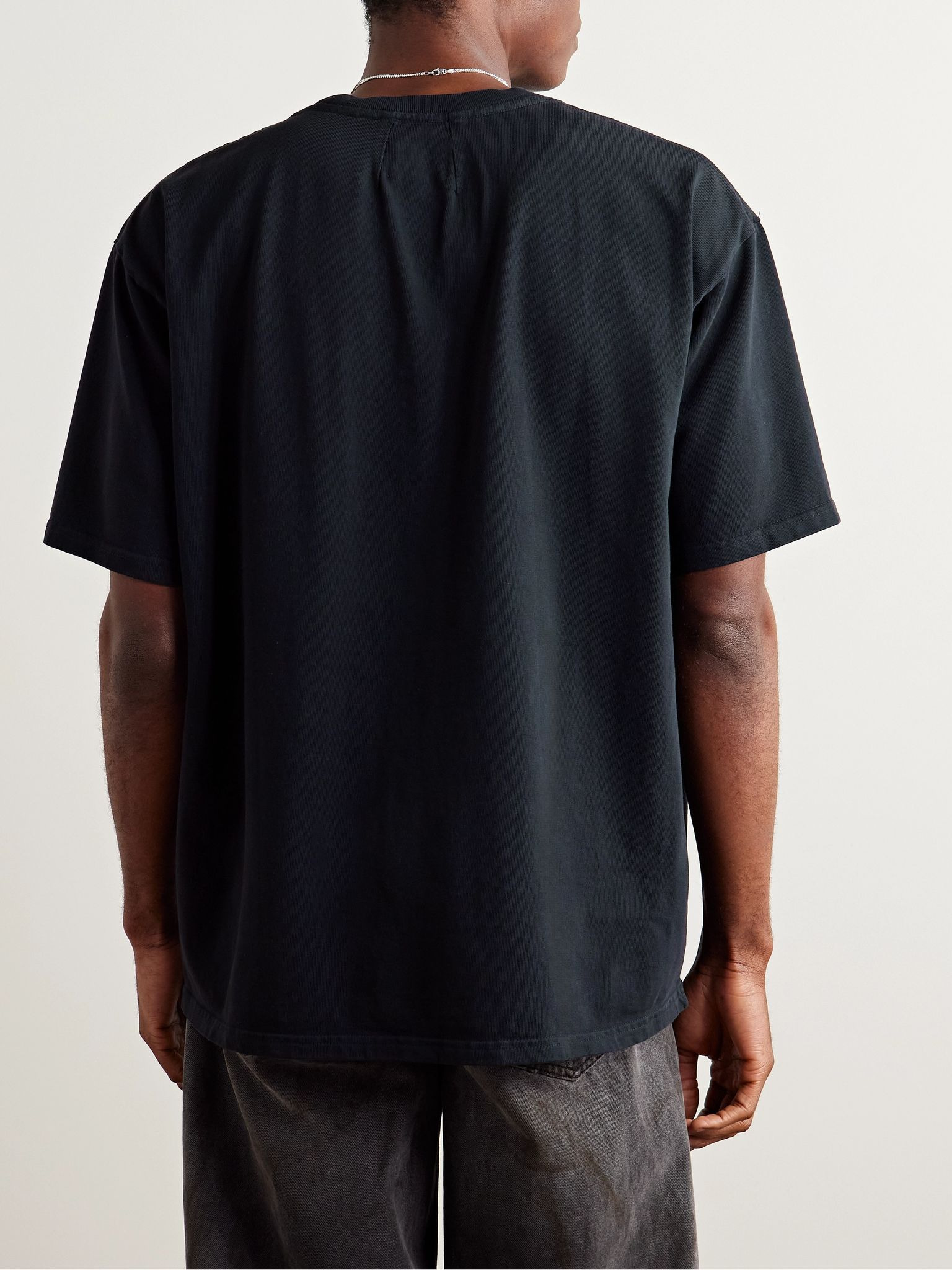 Racing Crest Logo-Print Cotton-Jersey T-Shirt Black - 4