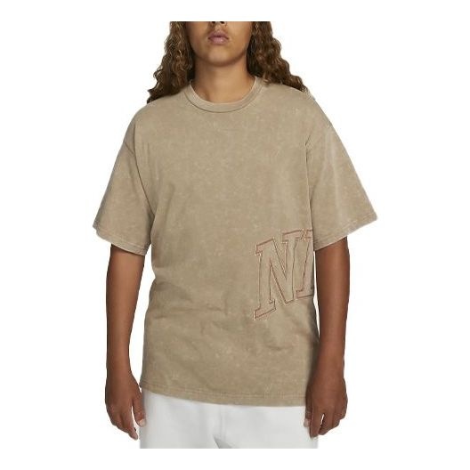 (WMNS) Nike Fadeaway Logo Tee 'Khaki' DX5835-247 - 1