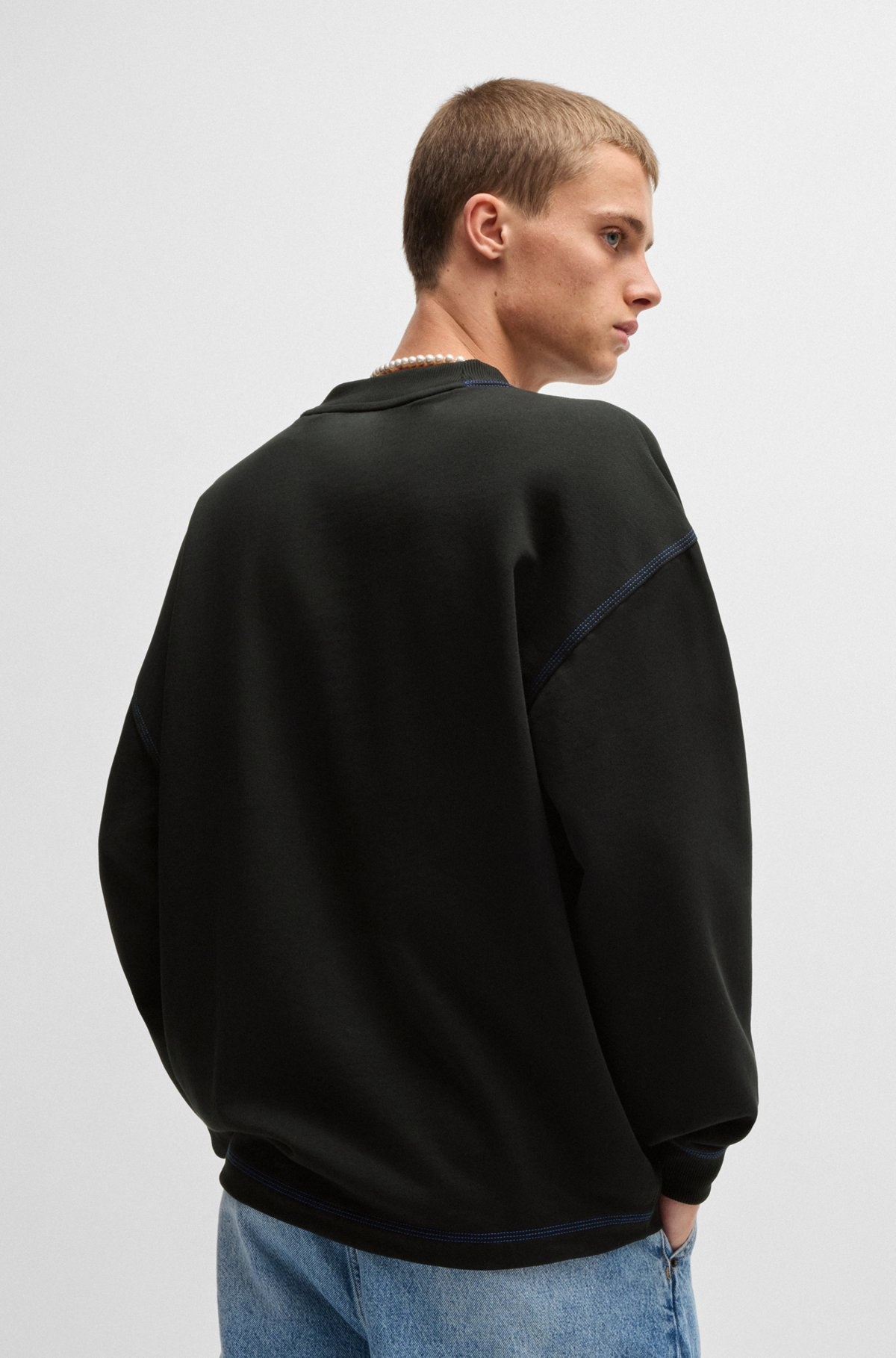 COTTON-TERRY LOOSE-FIT SWEATSHIRT WITH STITCHED LOGO - 5