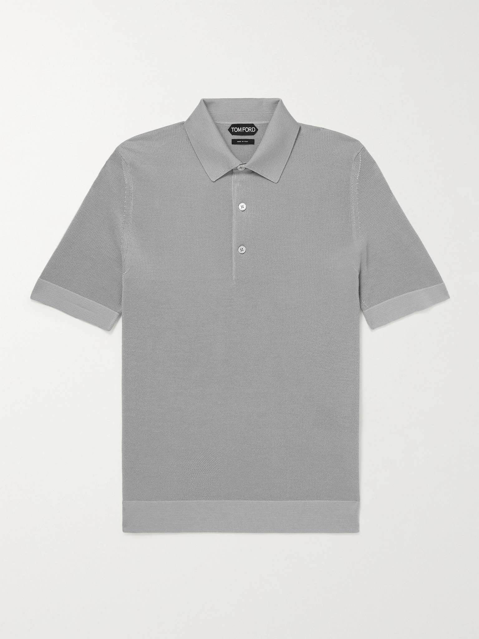 Silk and Cashmere-Blend Polo Shirt - 1