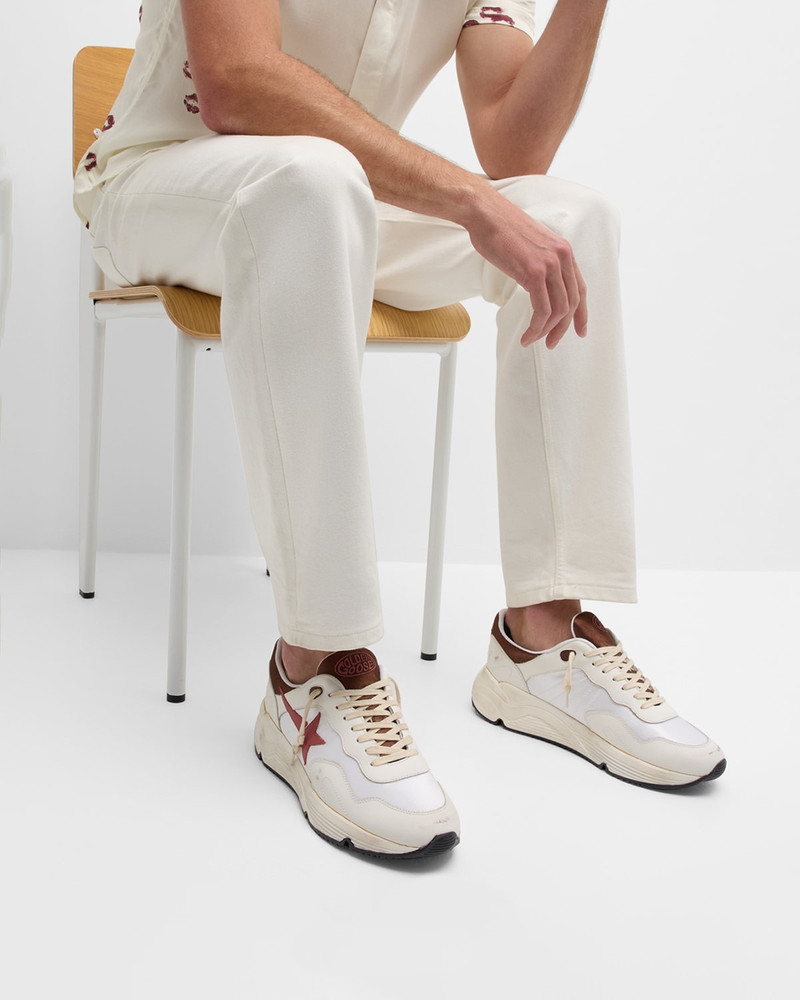 Golden Goose Men's Running Sole Textile and Leather Runner Sneakers outlook