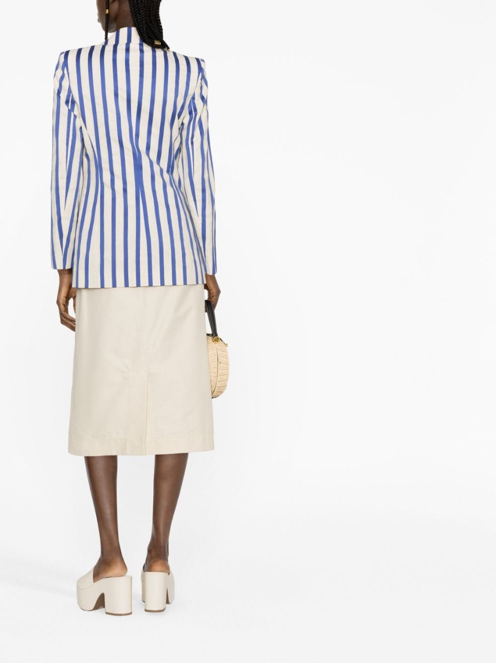 striped cotton blazer - 4