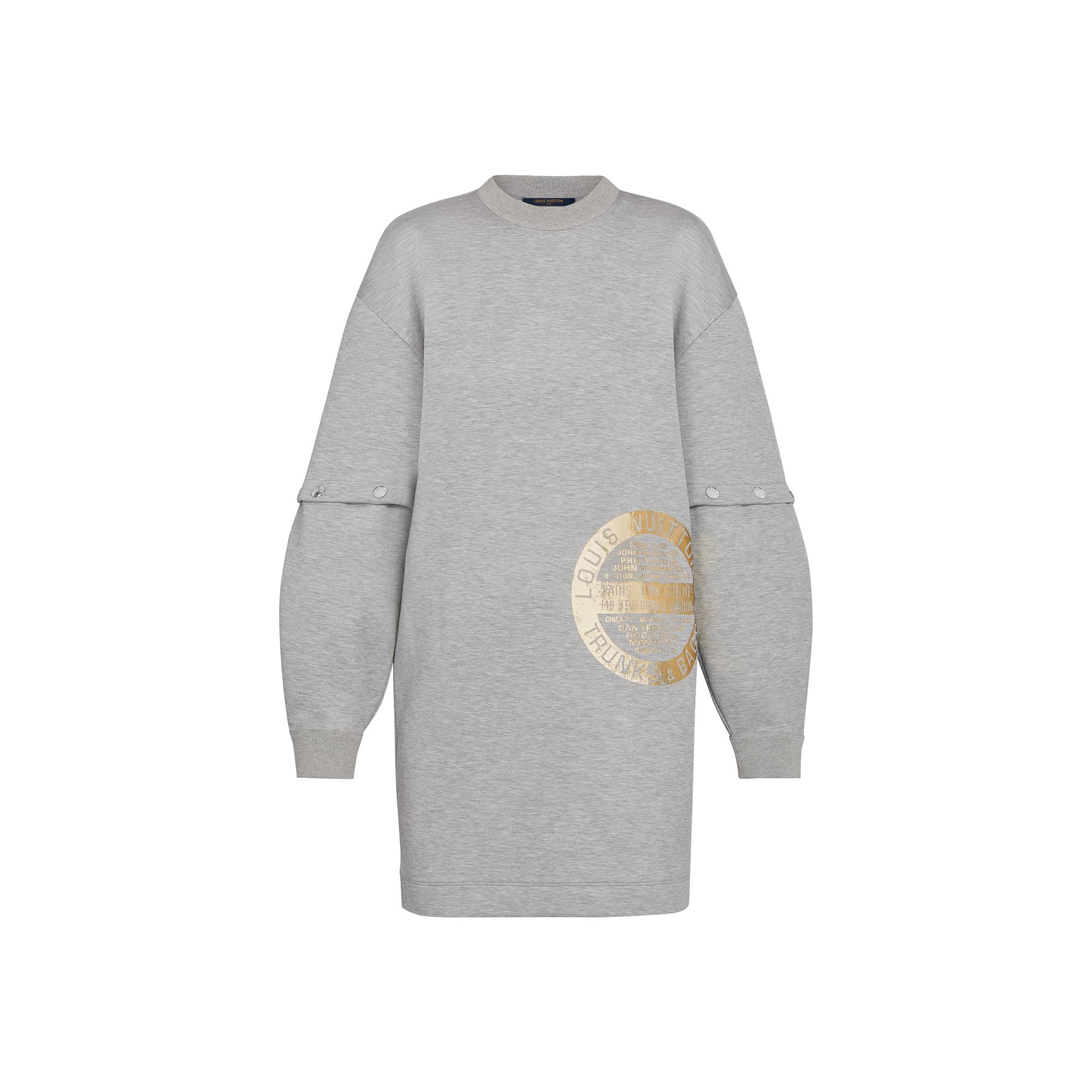 LV Stamp Sweatshirt Dress - 1