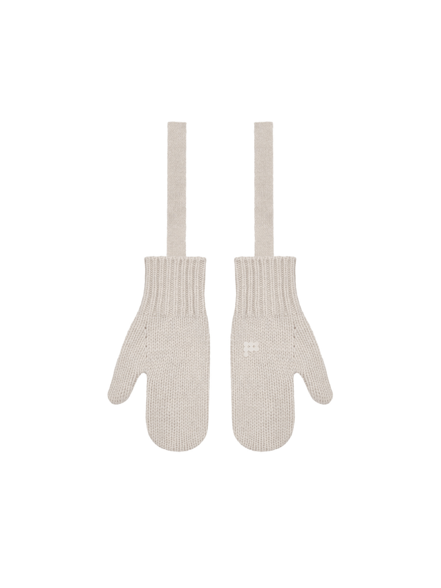 Archive Recycled Cashmere Chunky Mittens - Oatmeal - 2
