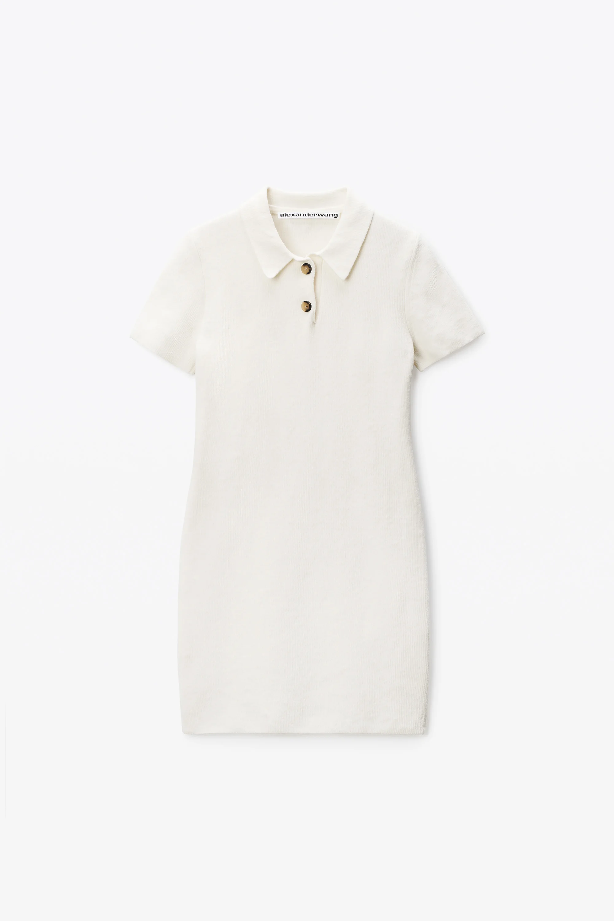 Ivory Cotton-Blend Chenille Minidress - 1