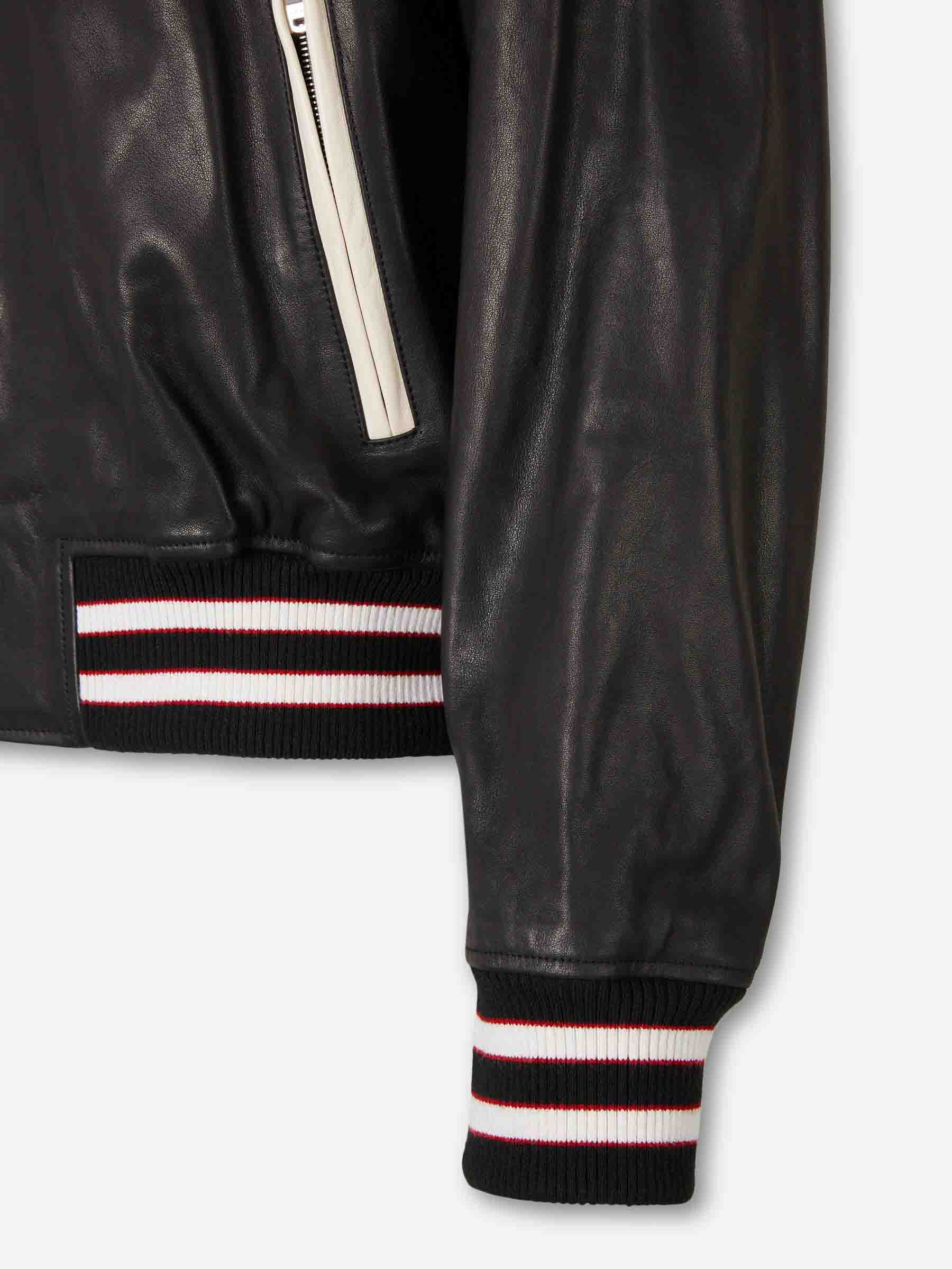 LEATHER BOMBER JACKET - 5