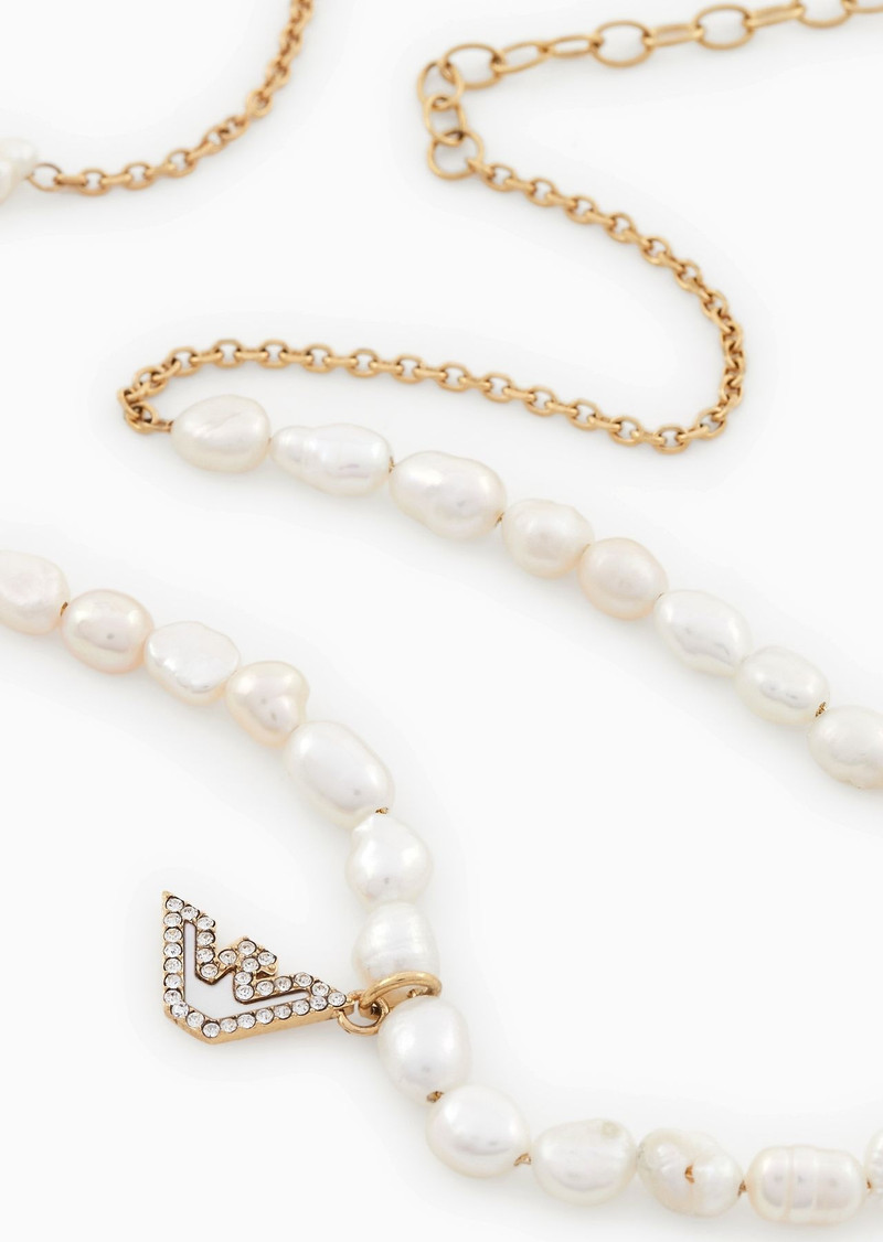 EMPORIO ARMANI Gold-Tone Stainless Steel Beaded Necklace outlook