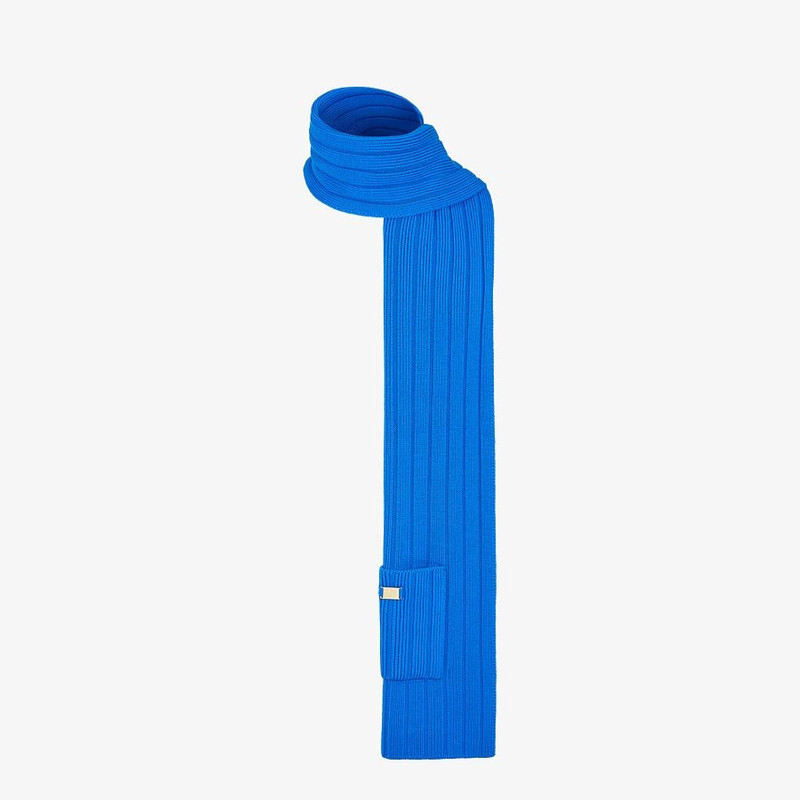 FENDI Blue knit scarf outlook