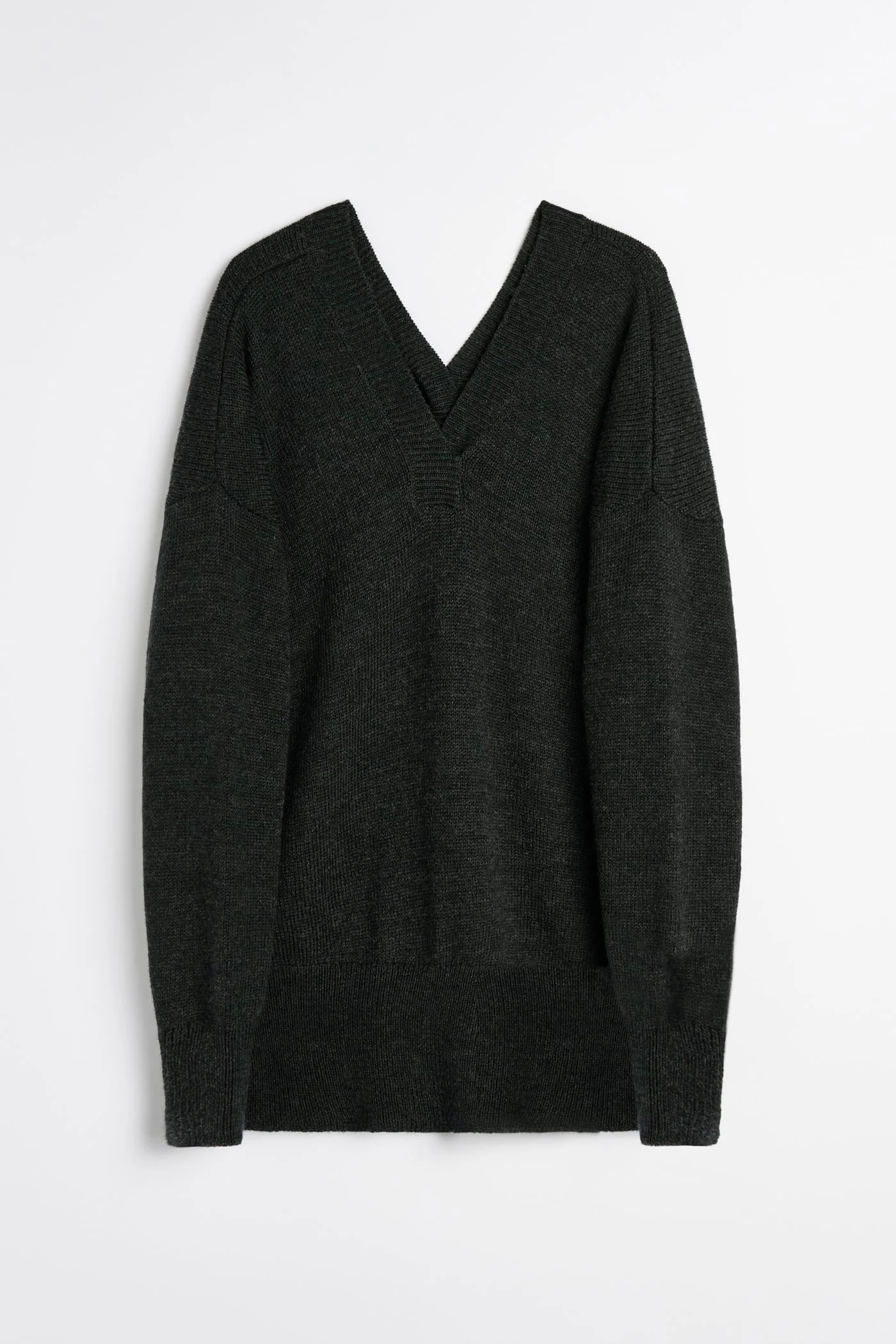 Raise V-Neck Charcoal Dry Merino Wool - 1