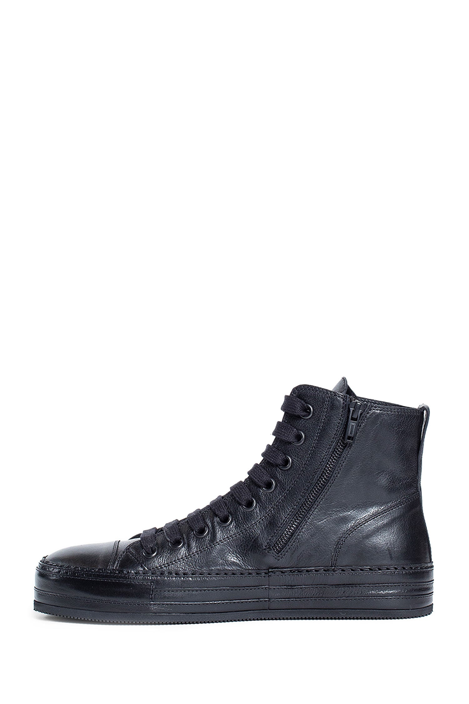 Raven-High-Top-Sneakers-In-Grained-Shiny-Calfskin - 4