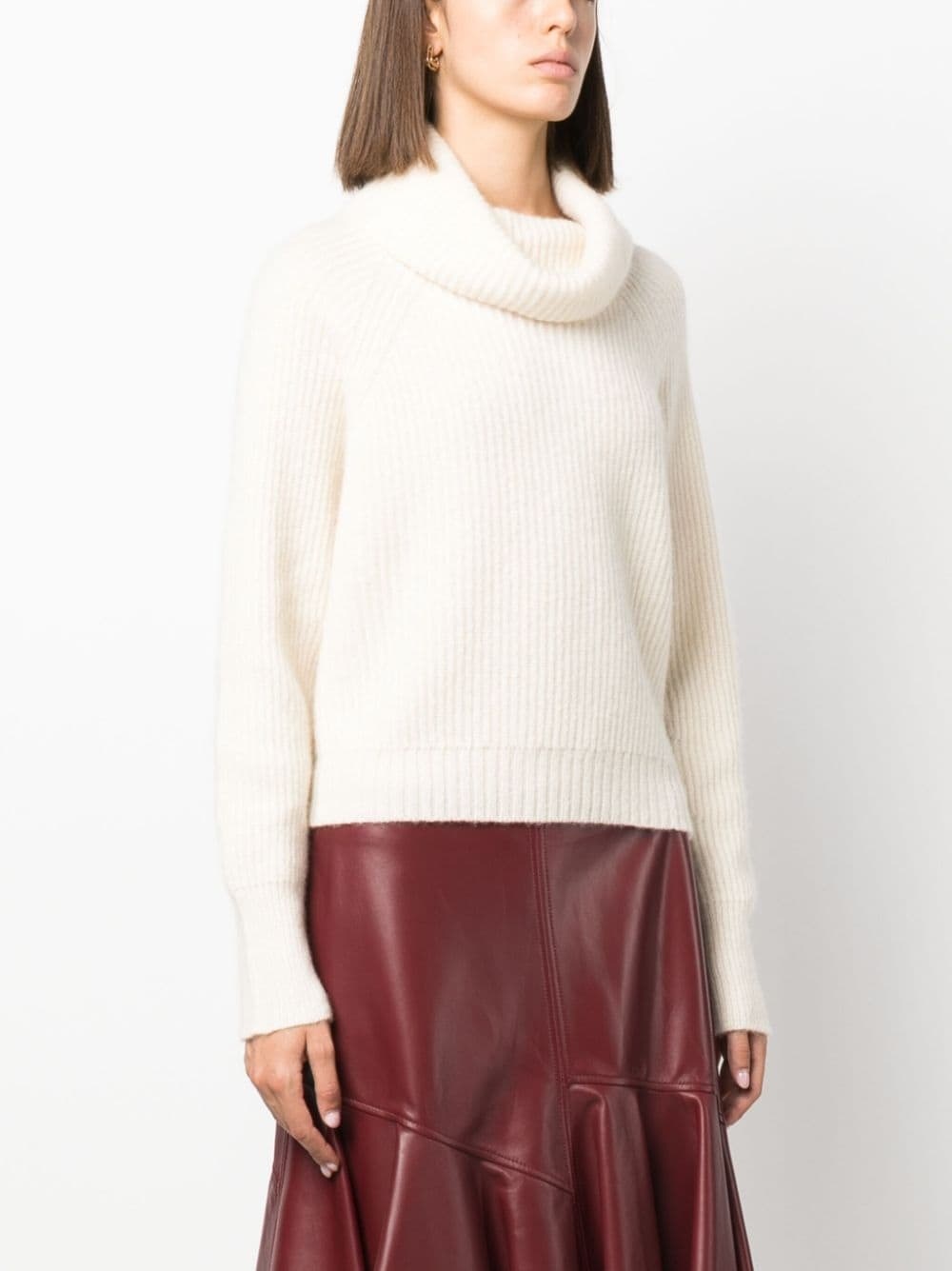 cowl-neck fine-knit jumper - 3
