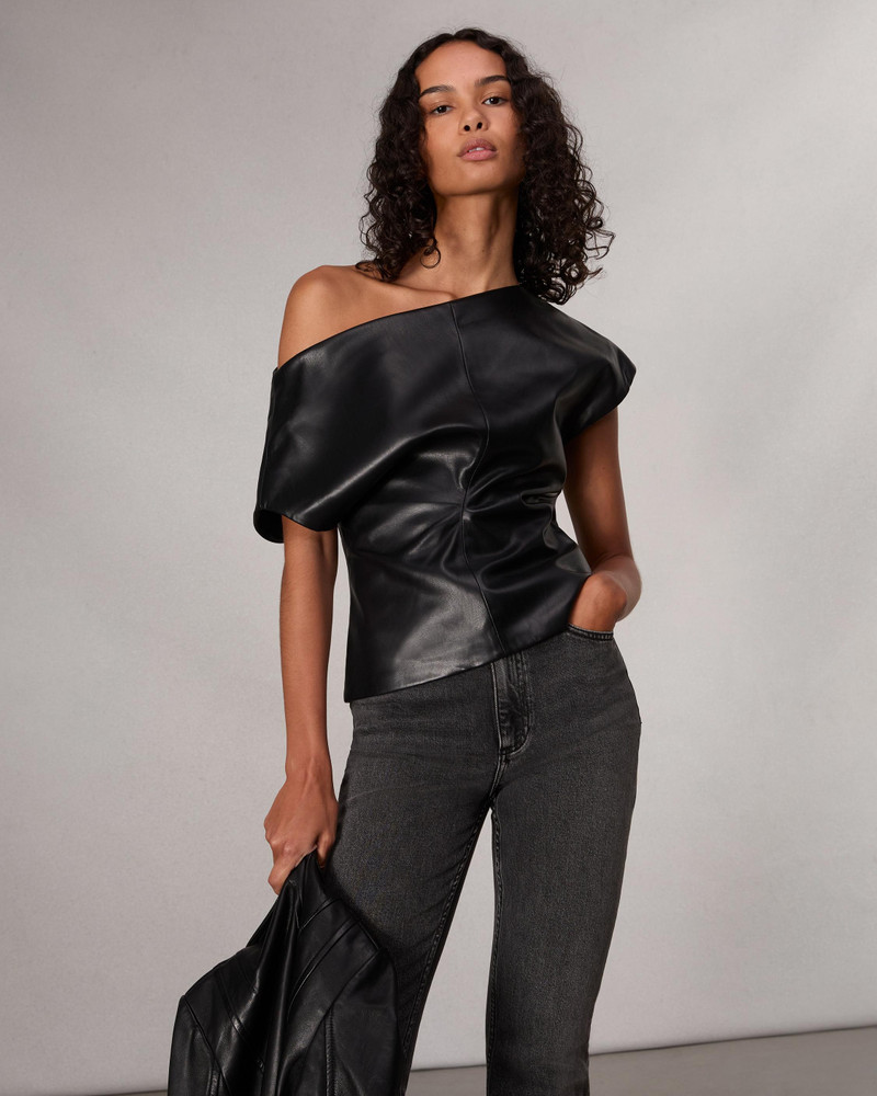 Eleanor Faux Leather Top 7