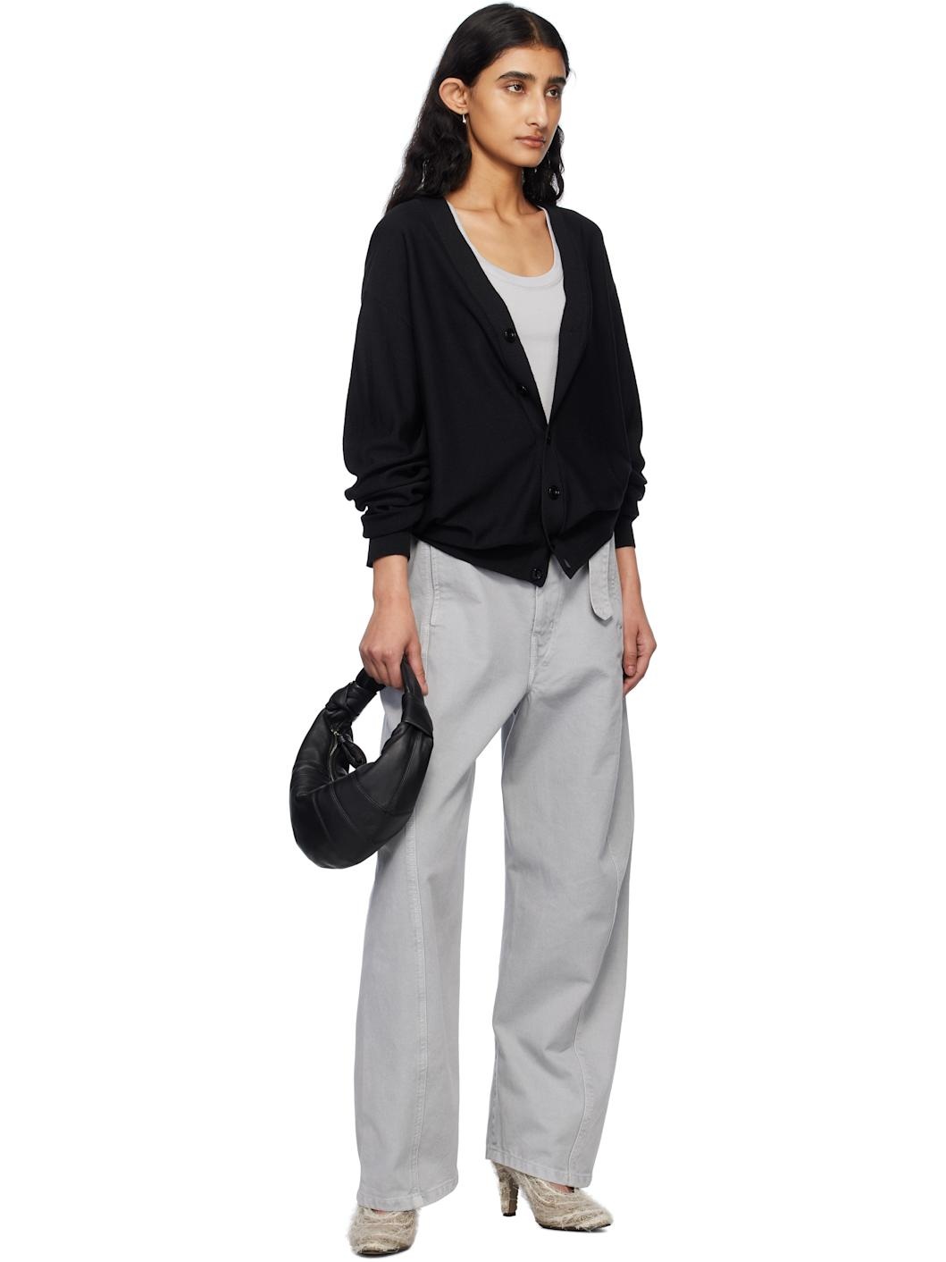 Black Relaxed Twisted Cardigan - 5