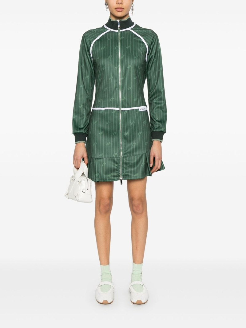 GCDS pinstriped zip-up mini dress outlook