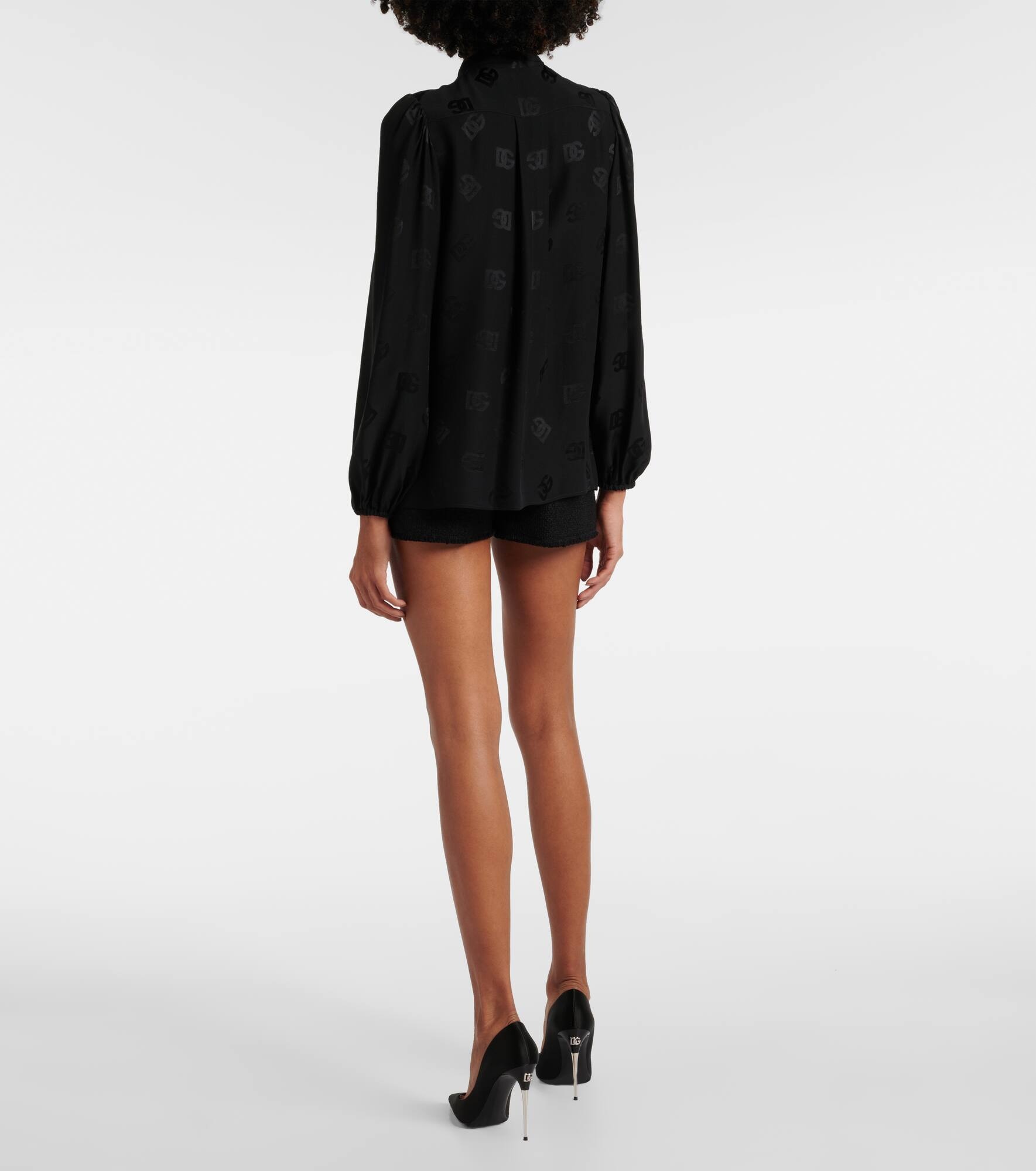 DG bow-detail silk blouse - 3