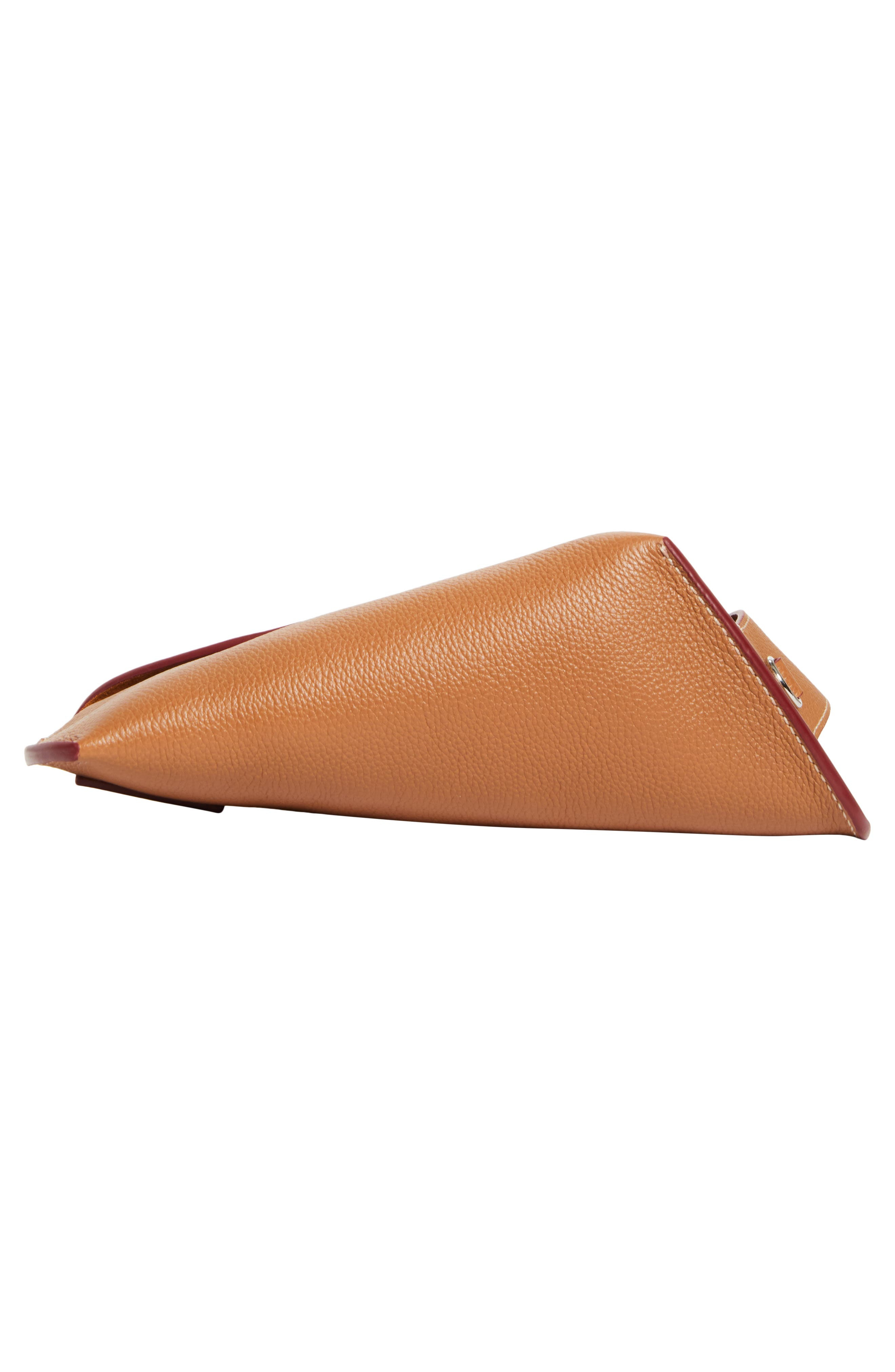 McQueen T-Bar Sling Asymmetric Leather Crossbody Bag in Silver/pecan at Nordstrom - 6