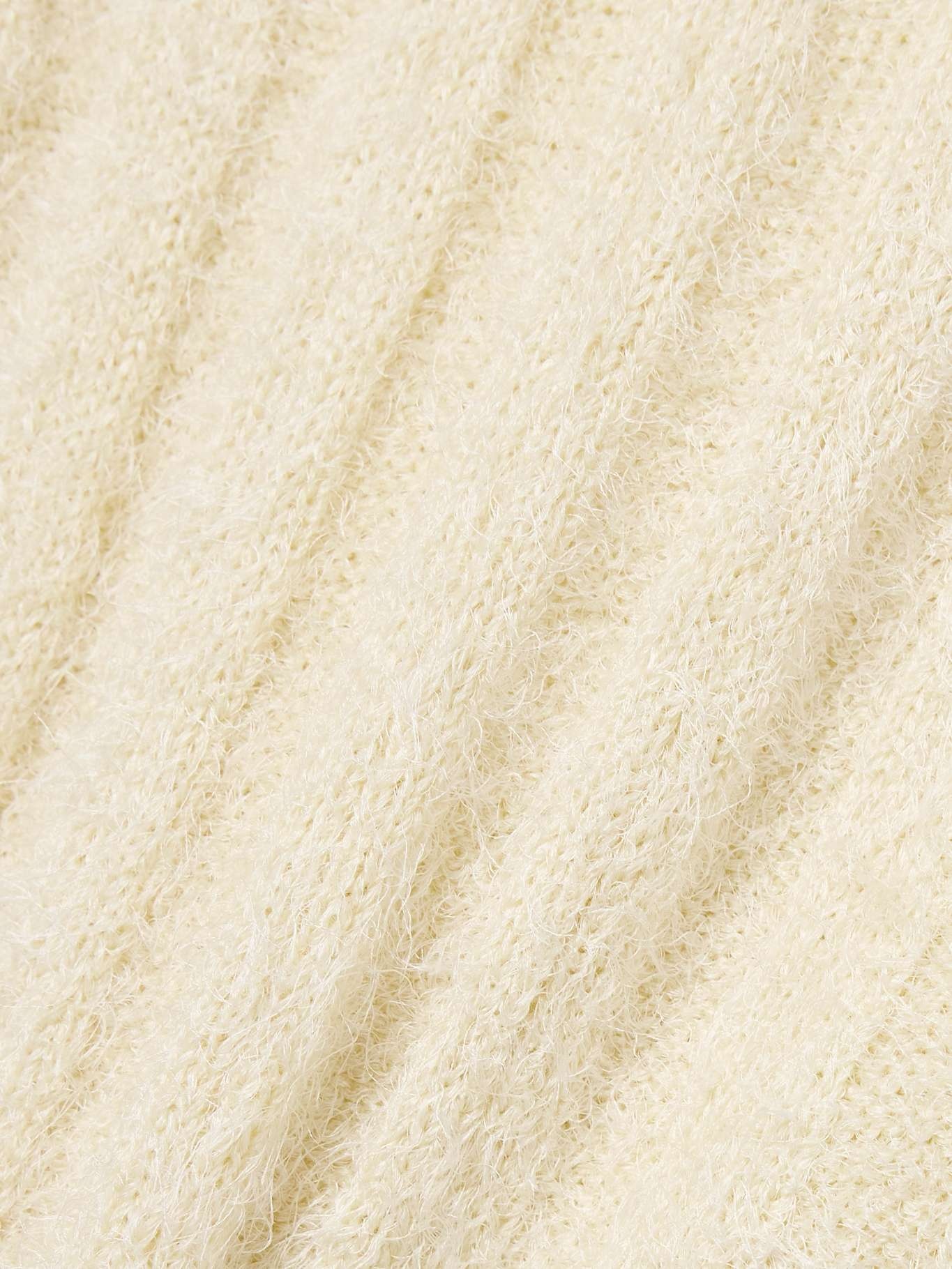 Lena ribbed brushed silk and cashmere-blend tank Cream - 4