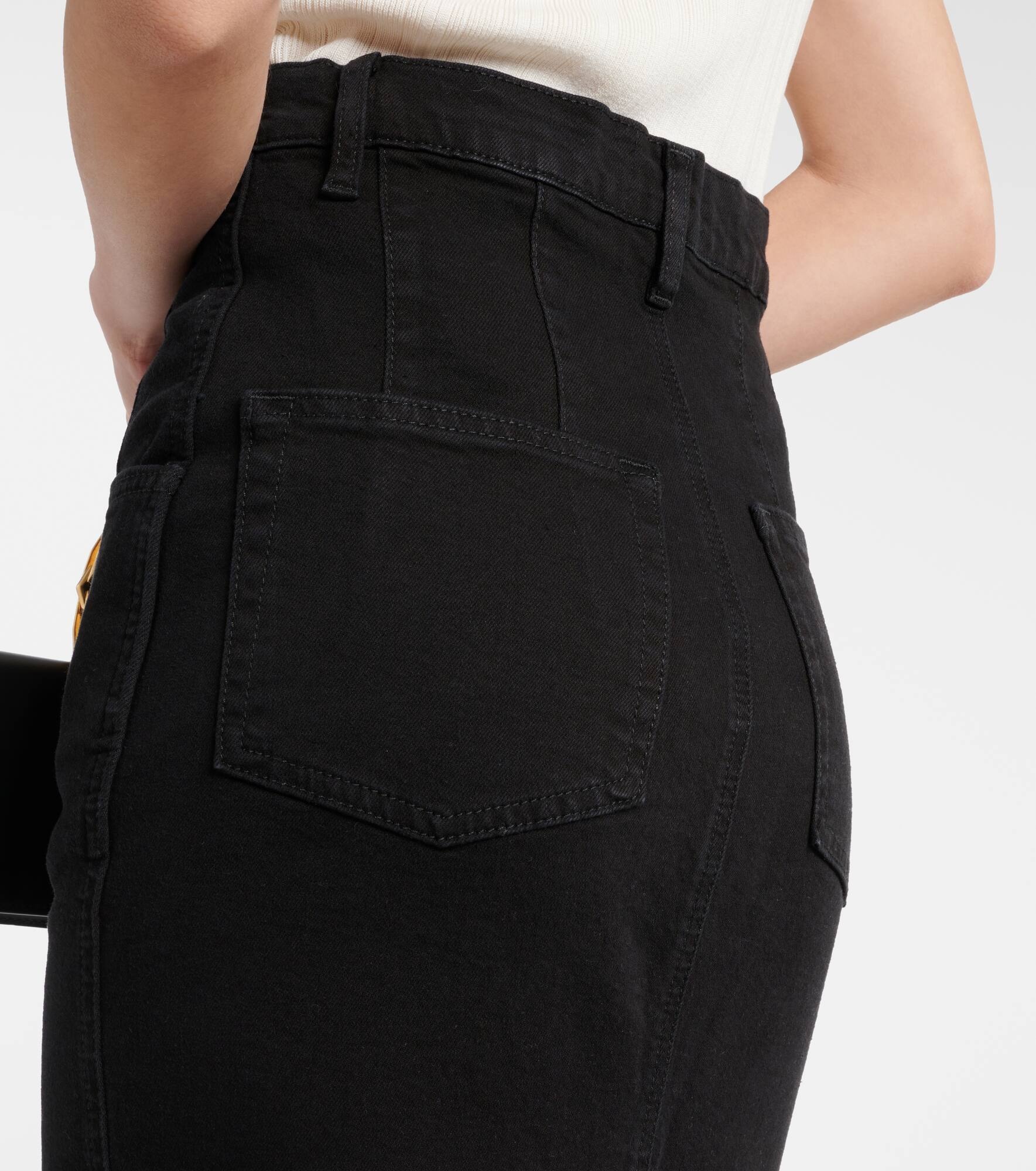 High-rise denim midi skirt - 5