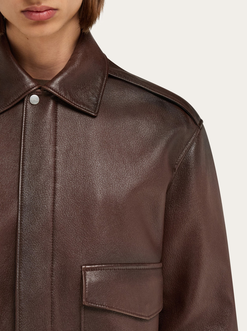 Leather blouson 5
