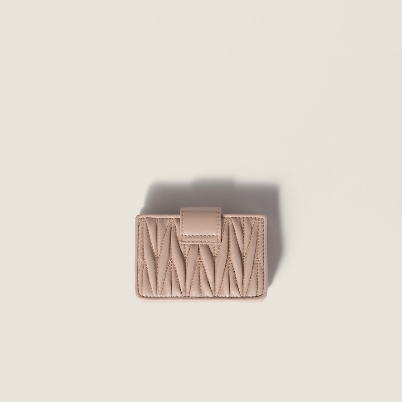 Miu Miu Matelassé nappa leather card holder outlook