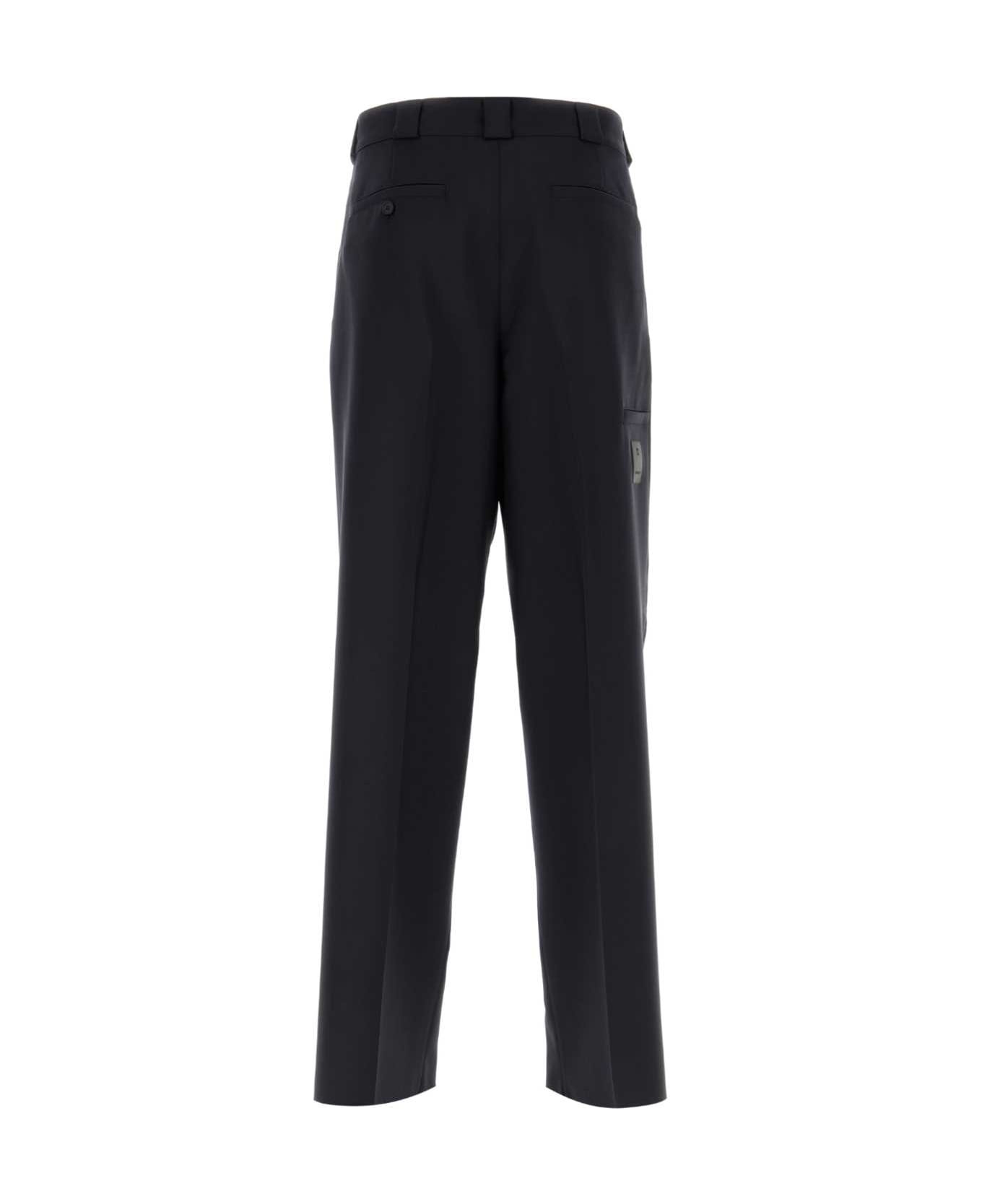 Midnight Blue Wool Blend Wide-leg Pant - 2
