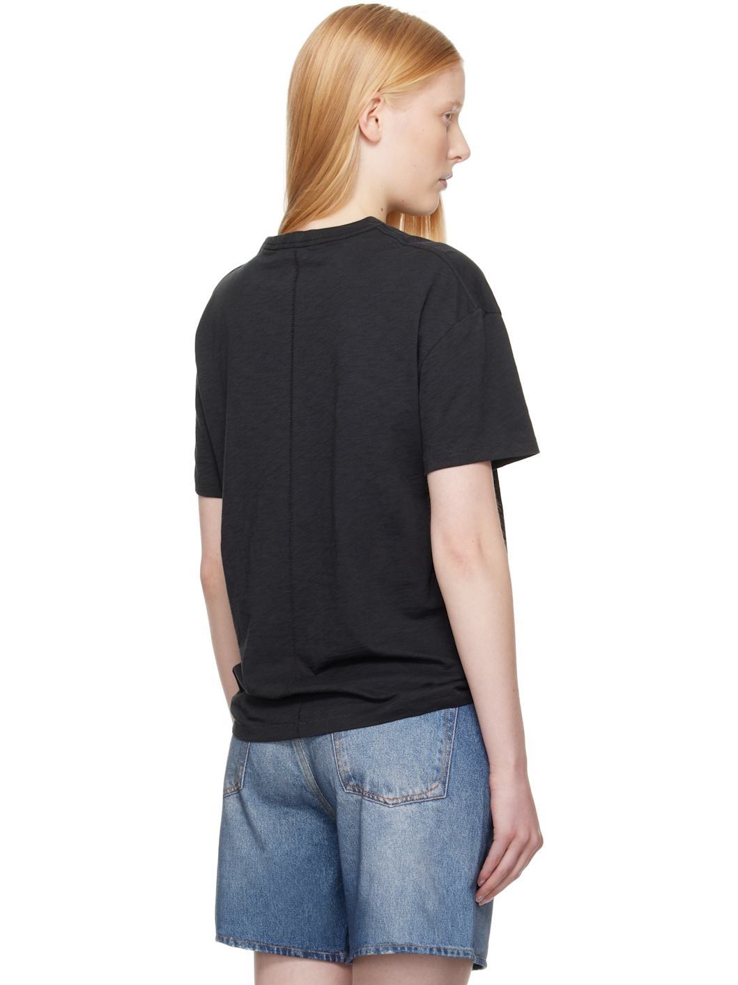 Black Mini Slub Boyfriend T-shirt - 3