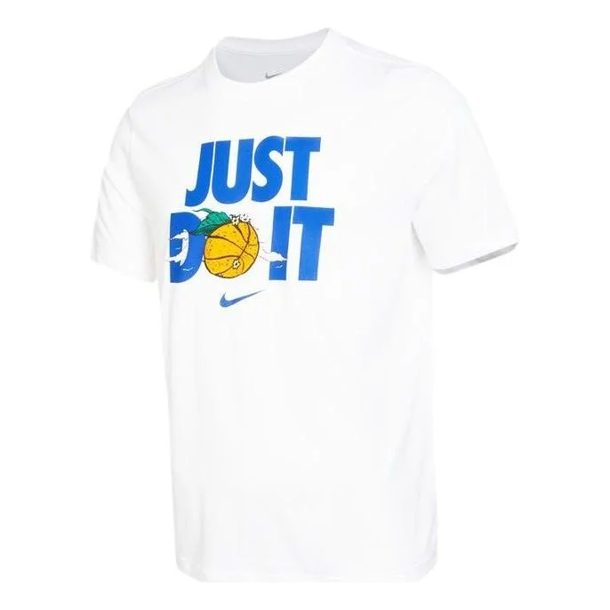 Nike Just Do It Alphabet Printing Round Neck Short Sleeve White DV1213-100 - 1