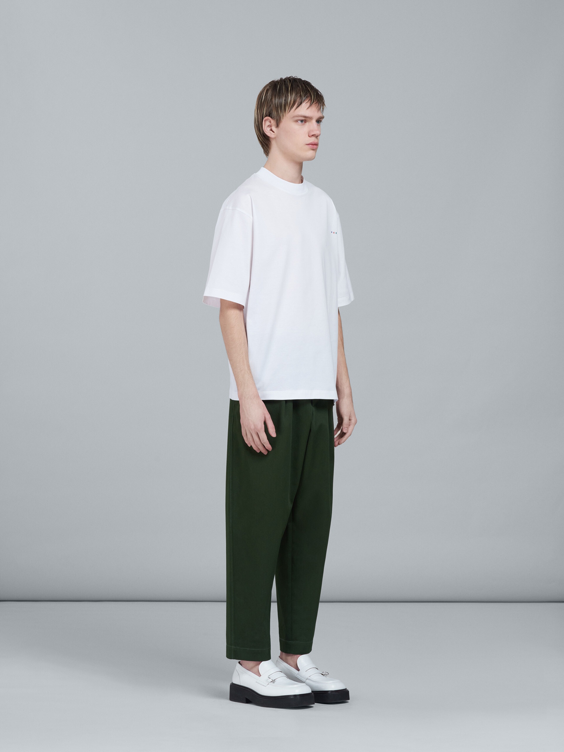 STILL NATURE WHITE PRINT JERSEY T-SHIRT - 5