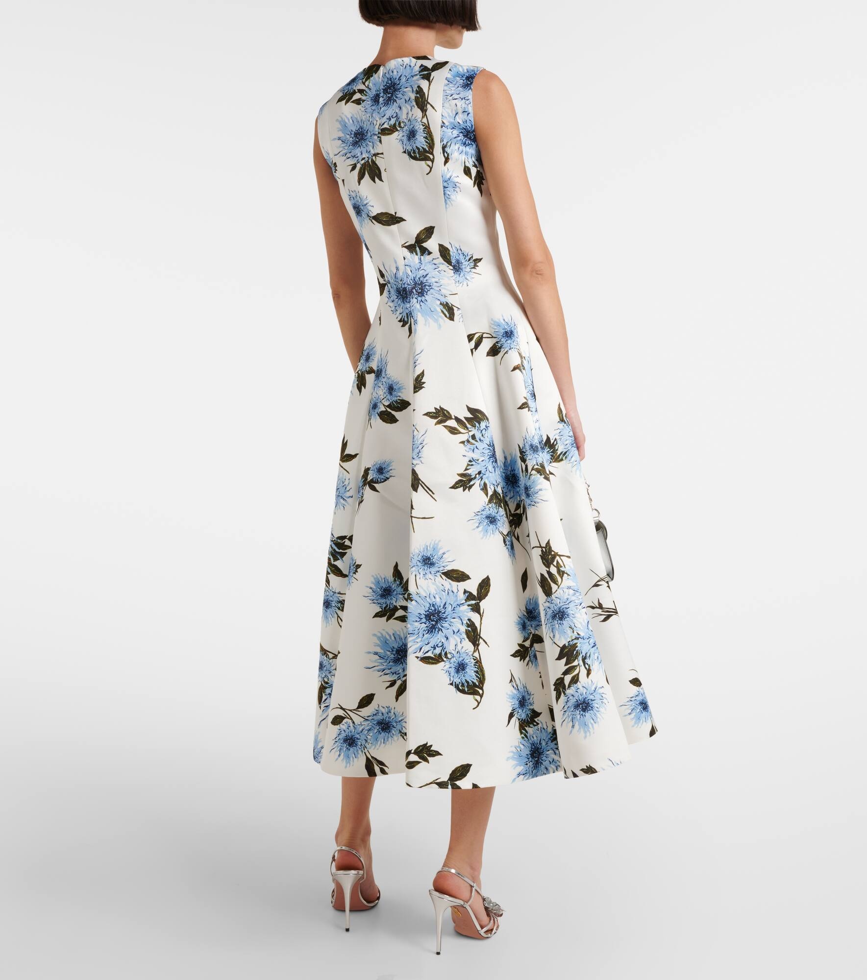 Mara floral taffeta faille midi dress - 3