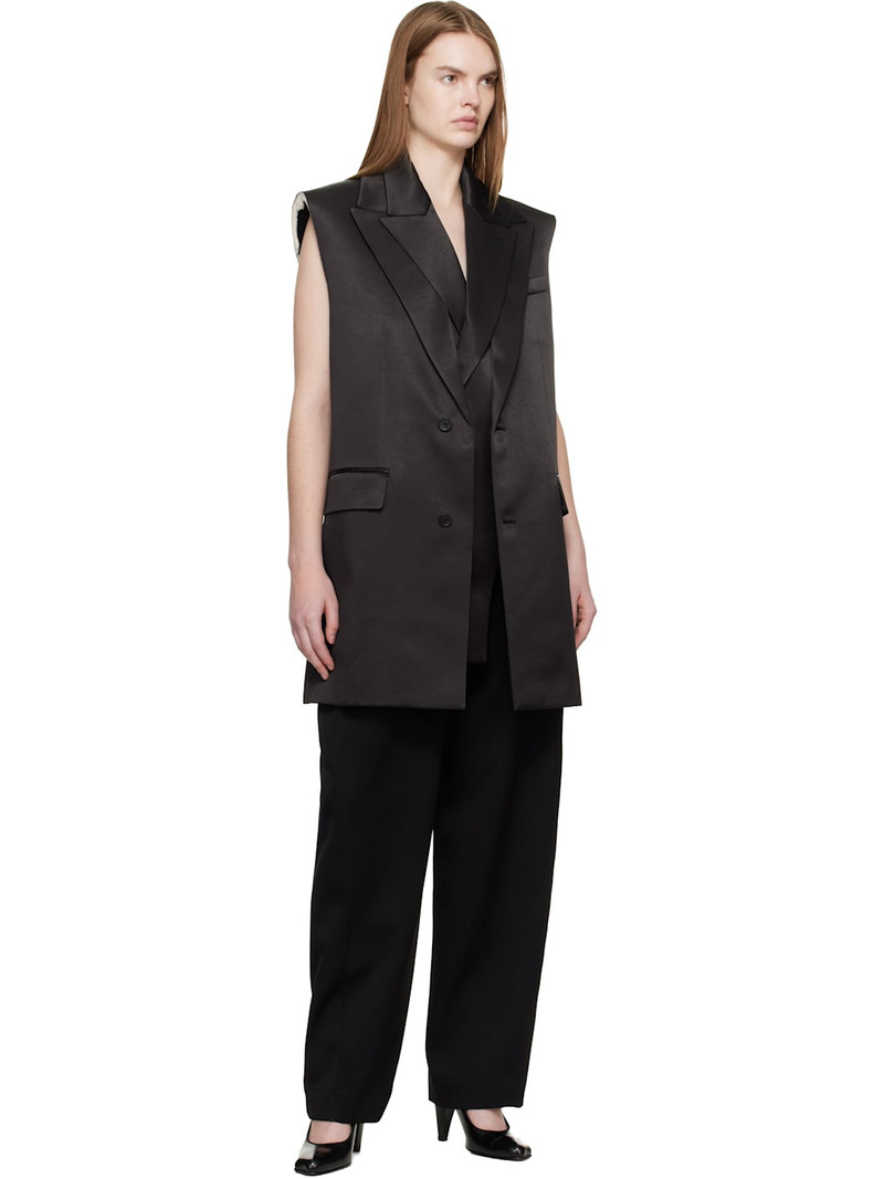 Jean Paul Gaultier Black Double Layer Body Detail Vest outlook