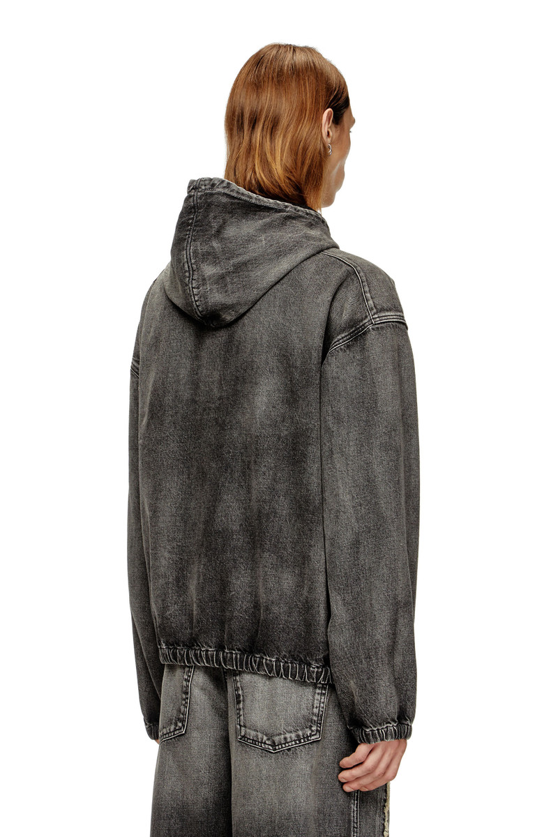 HOODED JACKET IN FADED DENIM 5