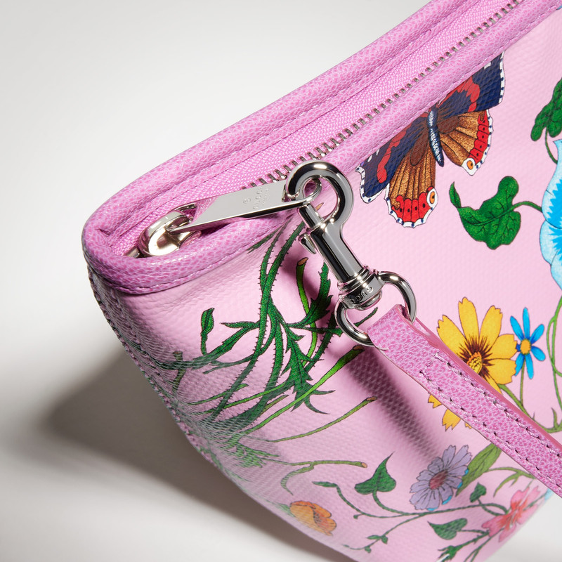 Flora-motif small pouch with strap 6