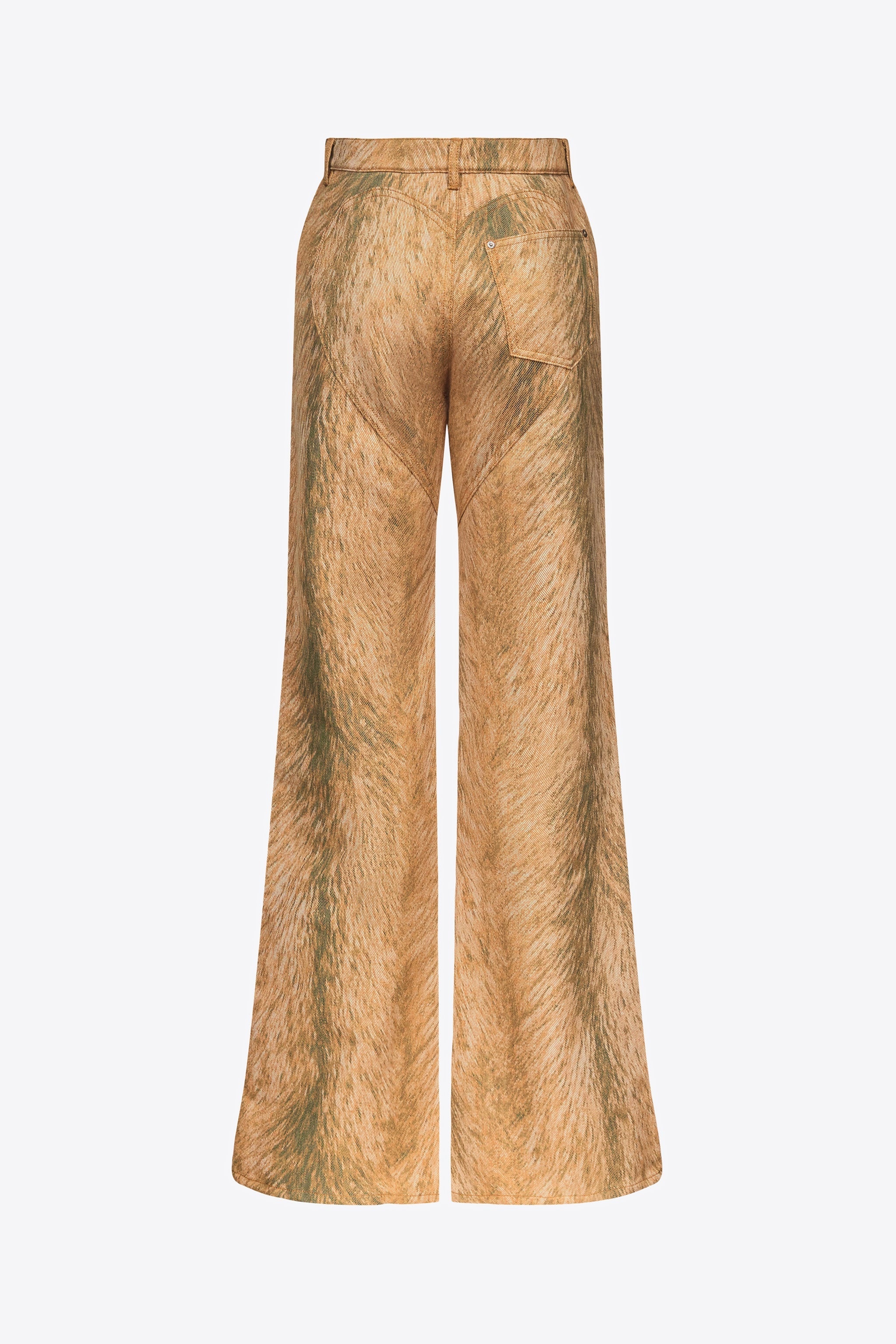 CRYSTAL BUTTON FUR PRINTED JEANS - 2