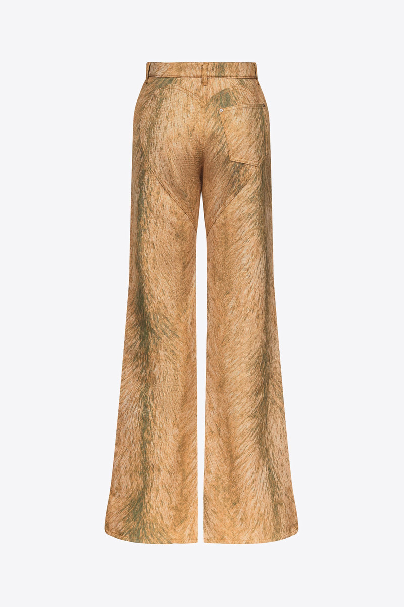 AREA CRYSTAL BUTTON FUR PRINTED JEANS outlook