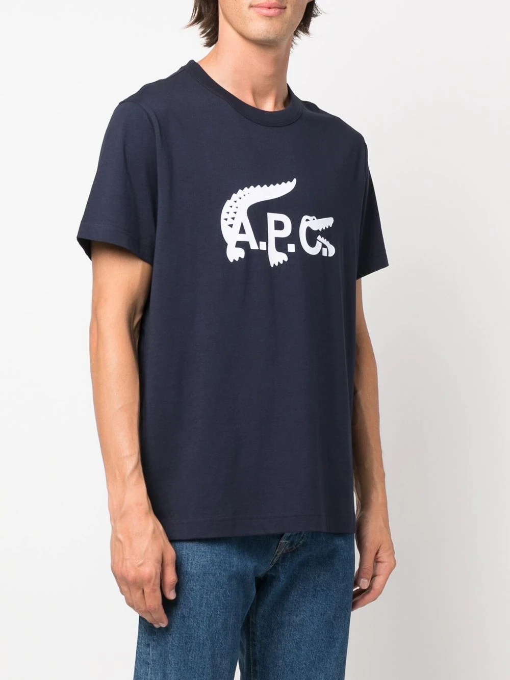 x A.P.C. logo-print cotton T-shirt - 4