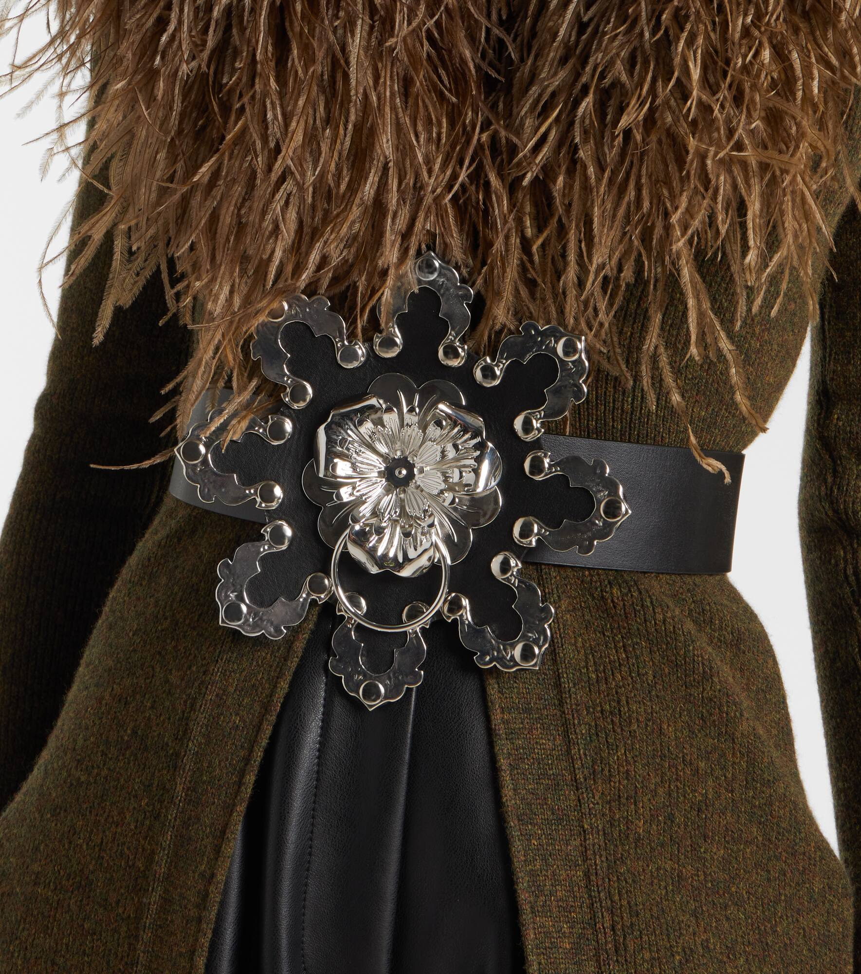 Floral leather belt - 2
