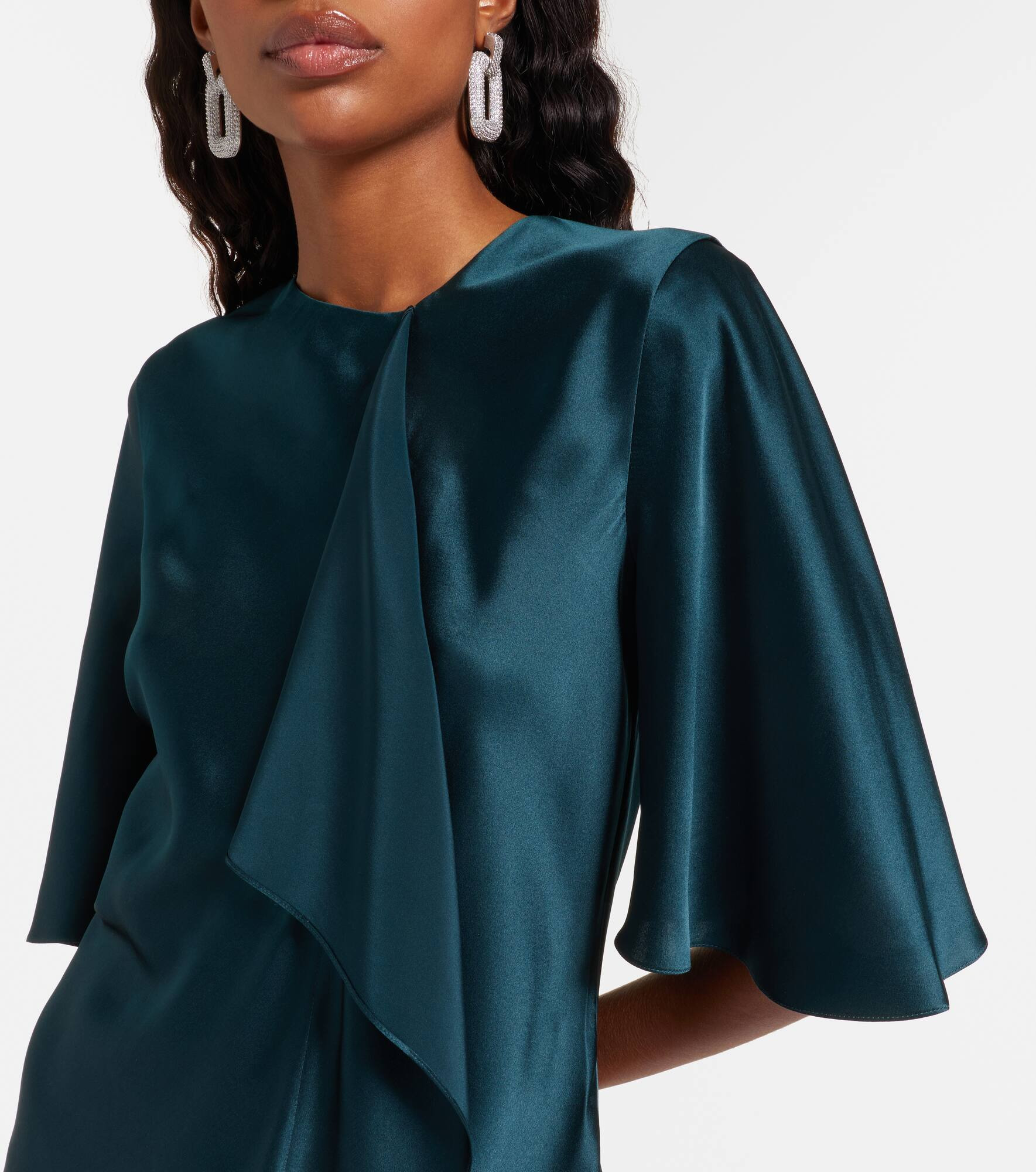 Naiara draped silk satin top - 4