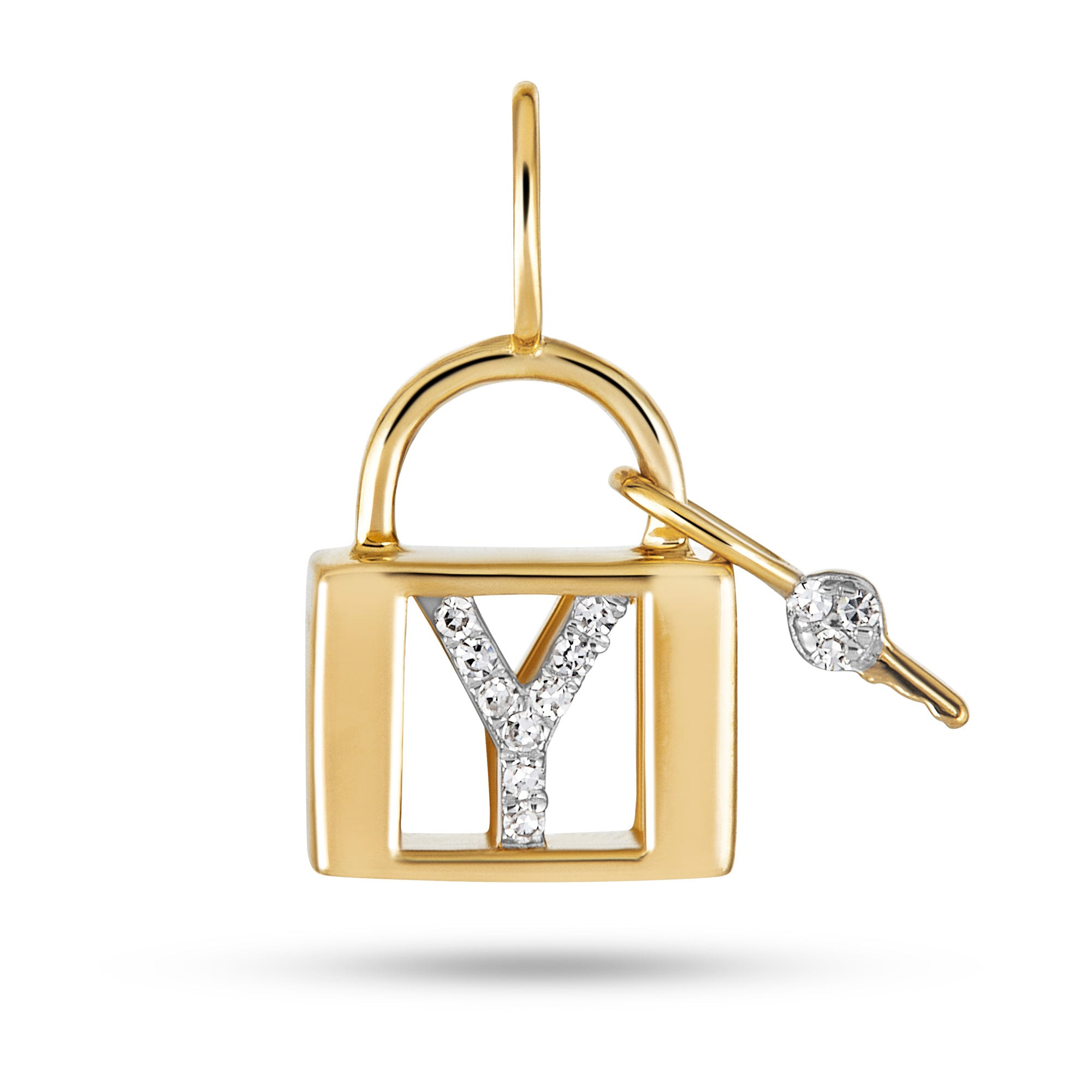 Love Lock Diamond Initial Charm - 29
