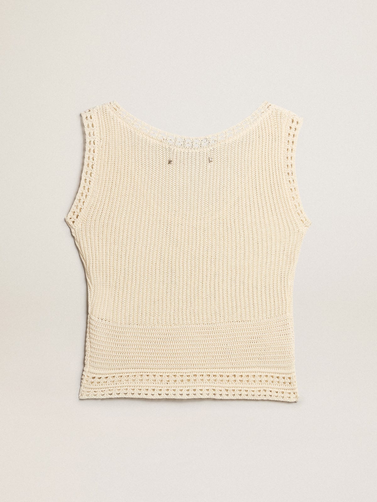 Women's ecru-colored gilet - 6
