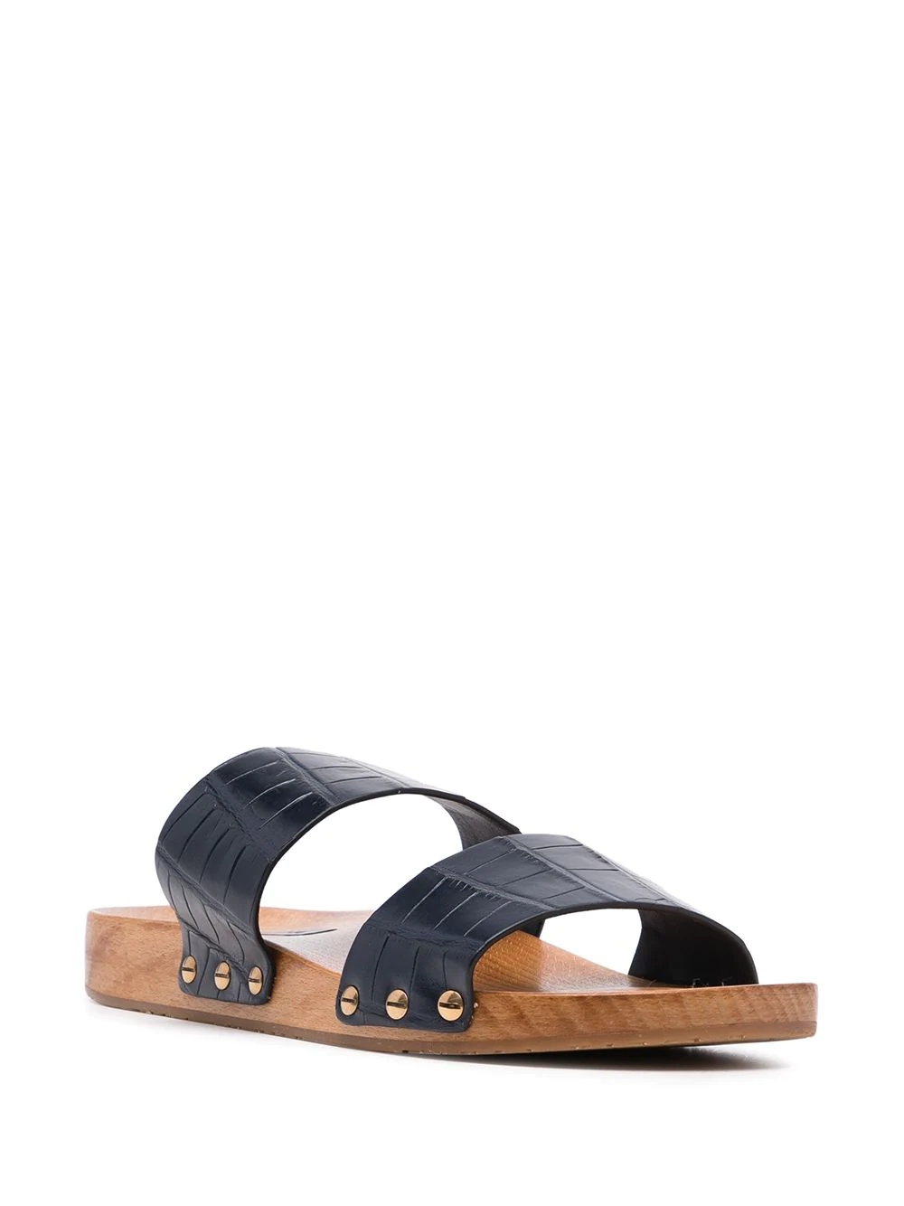 crocodile-effect double-strap sandals - 2