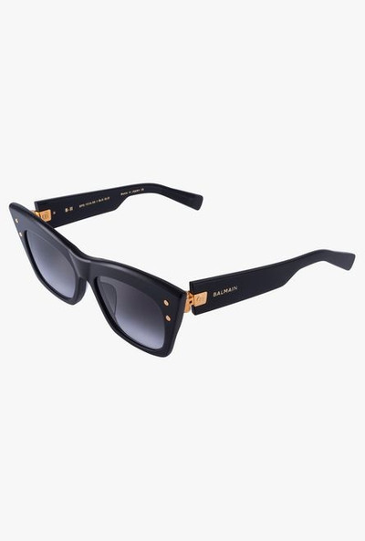 Balmain Black and gold-tone acetate B-II sunglasses outlook