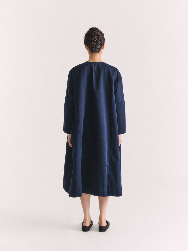PYJ ROUCH DRESS - TWILL - NAVY 4