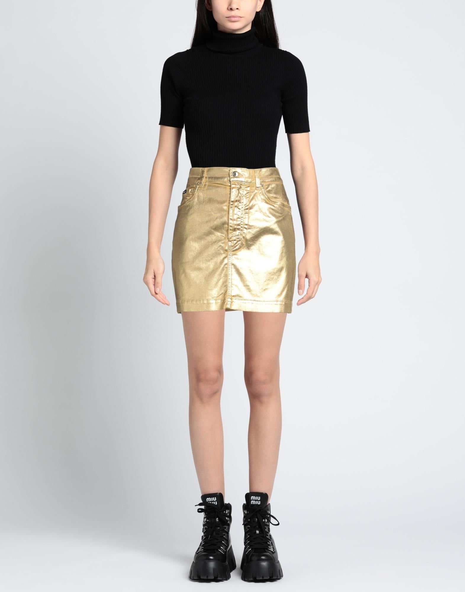 Gold Women's Mini Skirt - 2