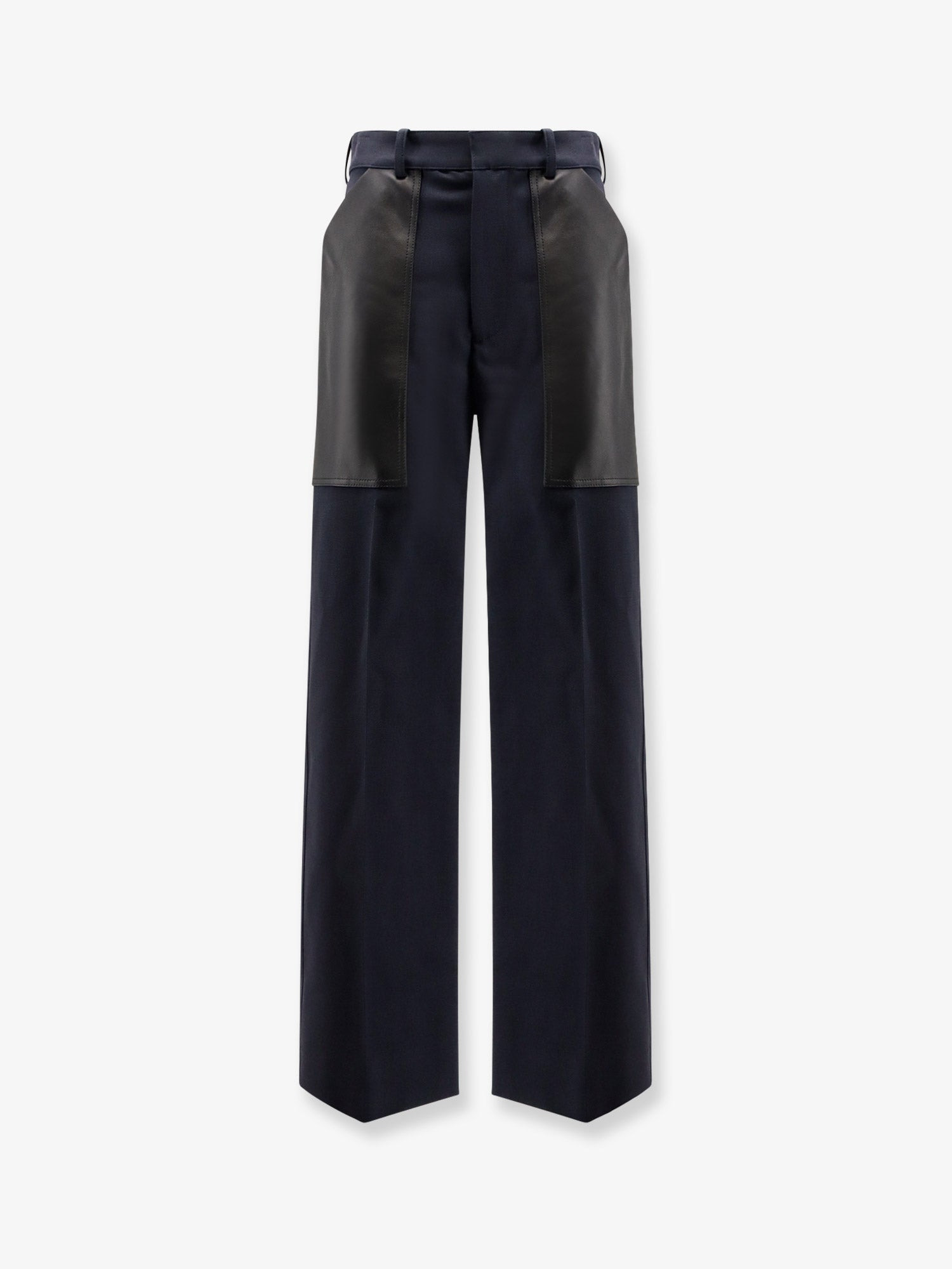 Bottega Veneta Cotton And Wool Trousers With Leather Inserts - 1