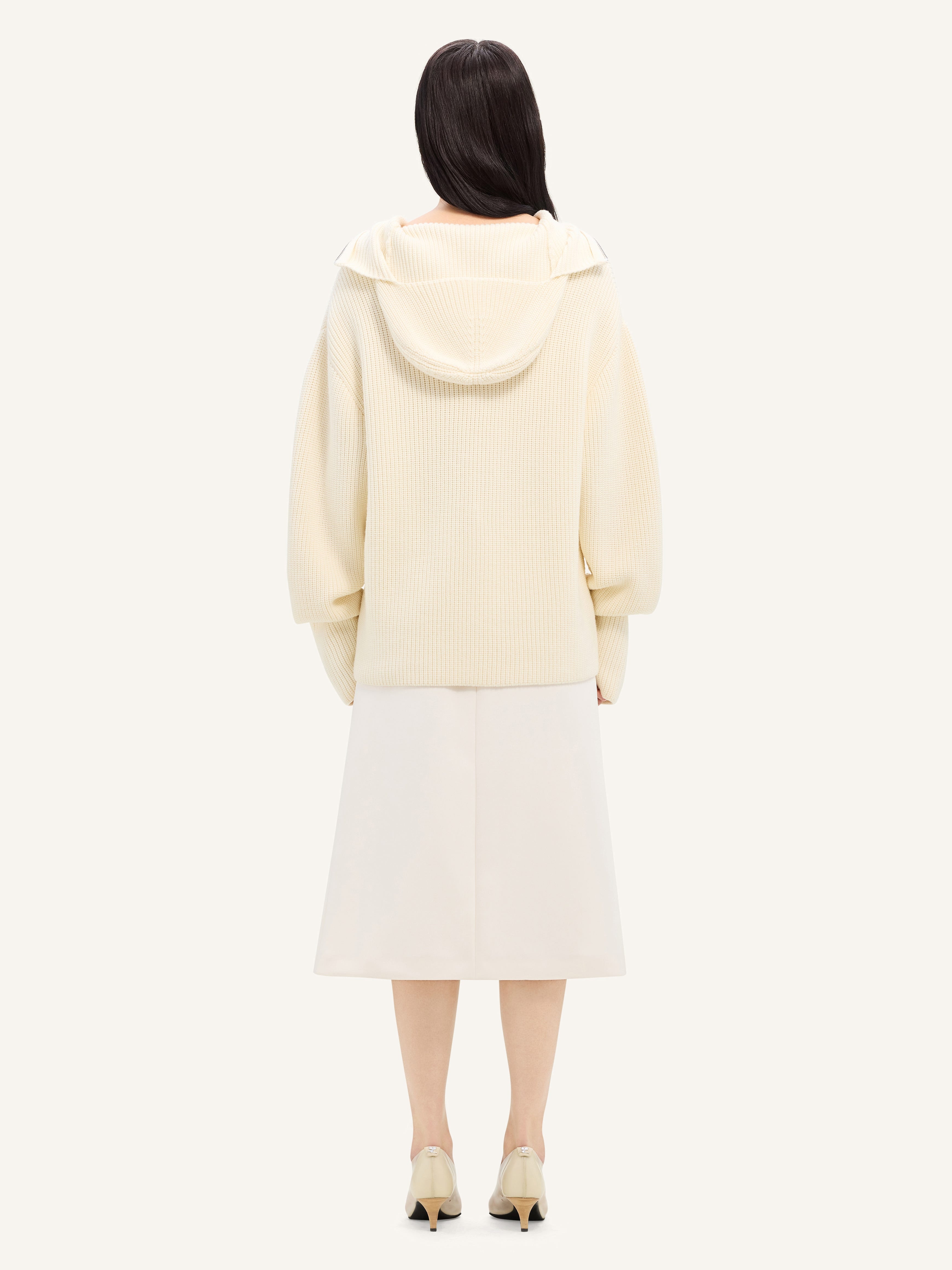 RIBBED WOOL HOODED SWEATER - 5