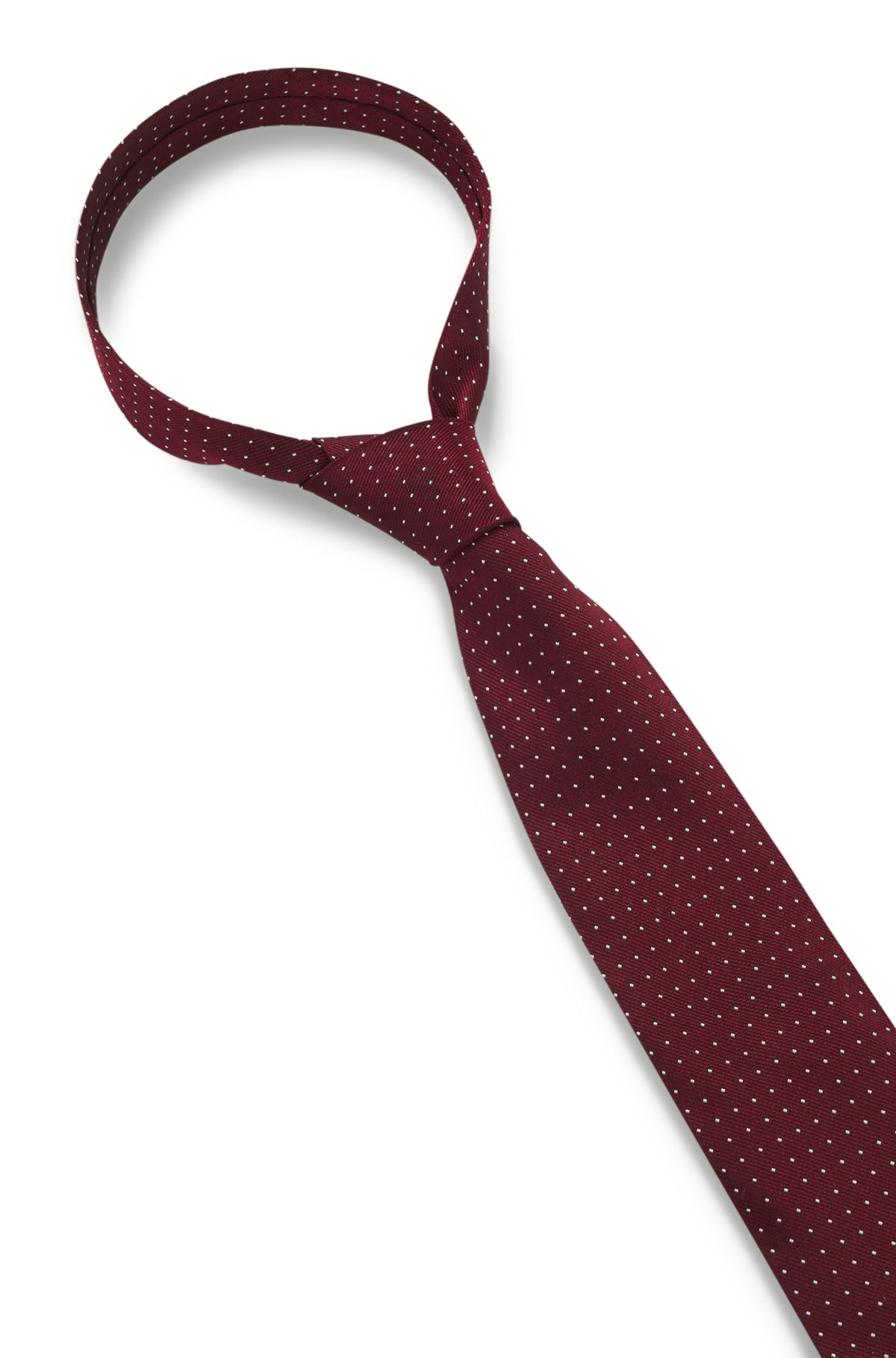 SILK-BLEND TIE WITH JACQUARD-WOVEN DOT MOTIF - 5