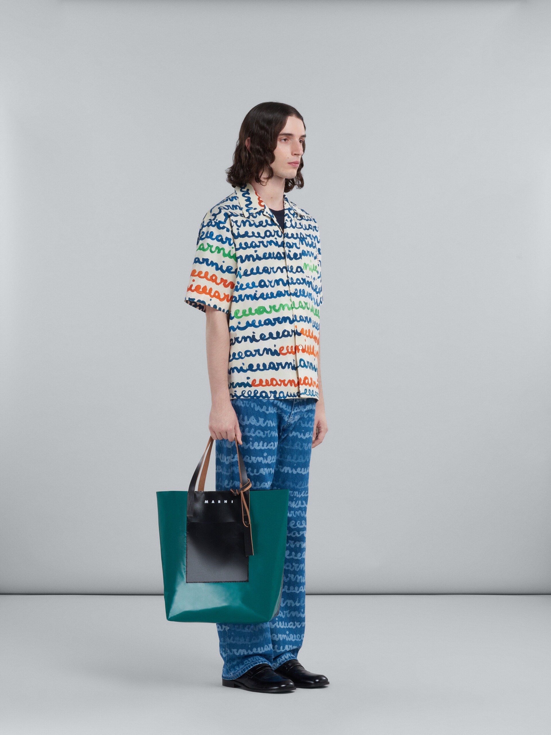 IVORY COTTON BOWLING SHIRT WITH MAREMARNI PRINT - 5